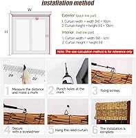 Vista 7 de Persianas de bambú enrollables de bambú, persianas de bambú para ventanas, persianas enrollables de bambú para exteriores, cortinas de bambú