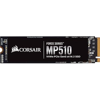 Corsair MP510, Force Series, 480 GB schnelle Geschwindigkeit Gen 3, NVMe PCIe x4, M.2-SSD (Bis zu 3.480 MB/s Sequenzielle Lesegeschwindigkeit, 2.000 MB/s Sequenzielle Schreibgeschwindigkeit) Schwarz