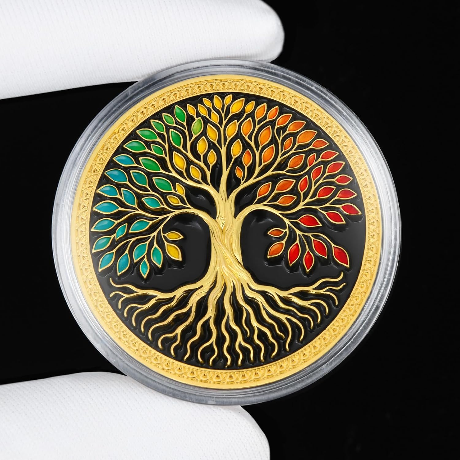 Tree of Life Recovery Challenge Coin with Acrylic Case, Sobriety Token, 5 Pack | Tree of Life Serenity Prayer Coin, Zinc Alloy Recovery Keepsake for Motivation, Reflection, Gifts, and Daily Carry