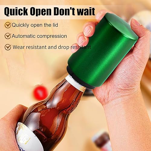 Miniatura 2 de Abridor de botellas de cerveza de alta calidad, de acero inoxidable, automático, sin daños, rápido de abrir, pequeños abrebotellas portátiles para