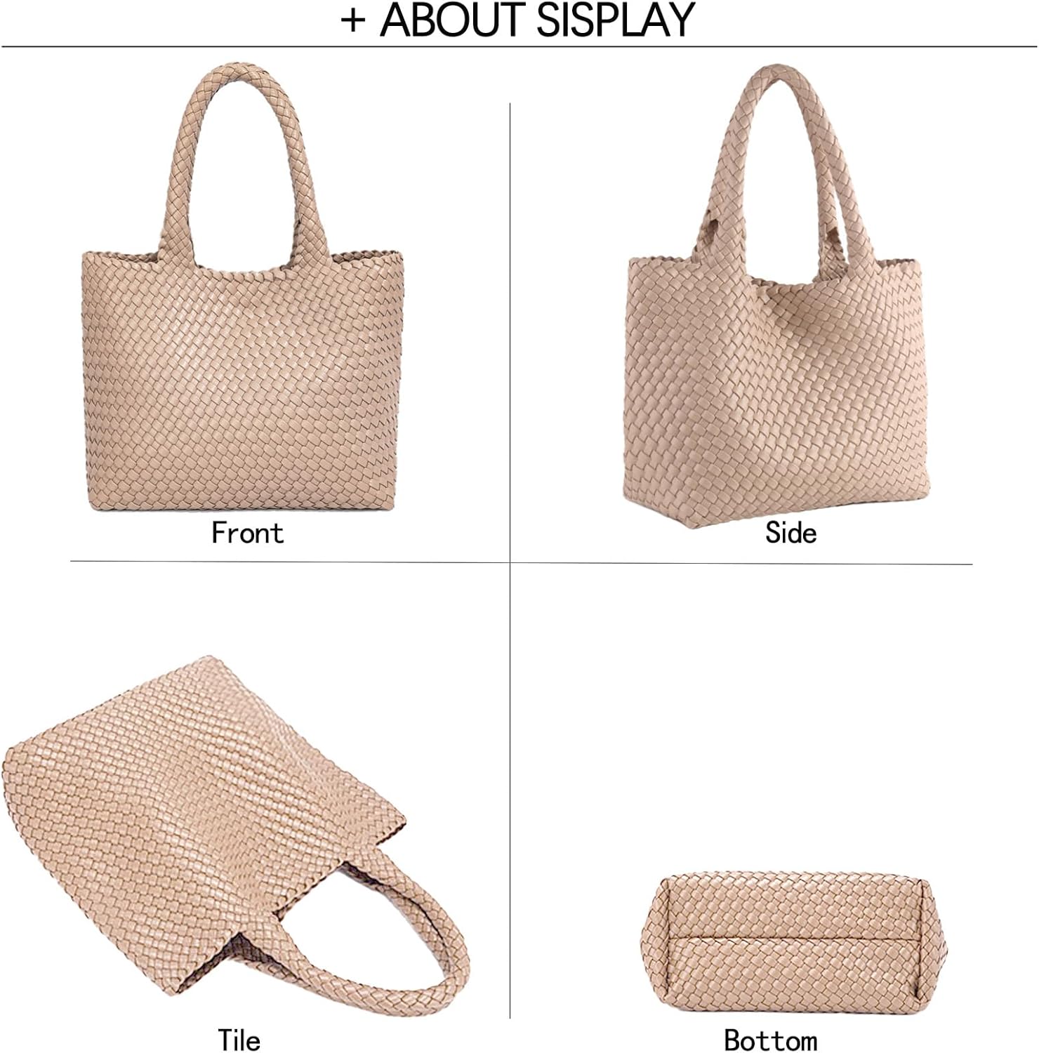 JINMANXUE Fashion Woven Bag Shopper Bag Travel Handbags and Purses Women Tote Bag Large Capacity Shoulder Bags - Image 8