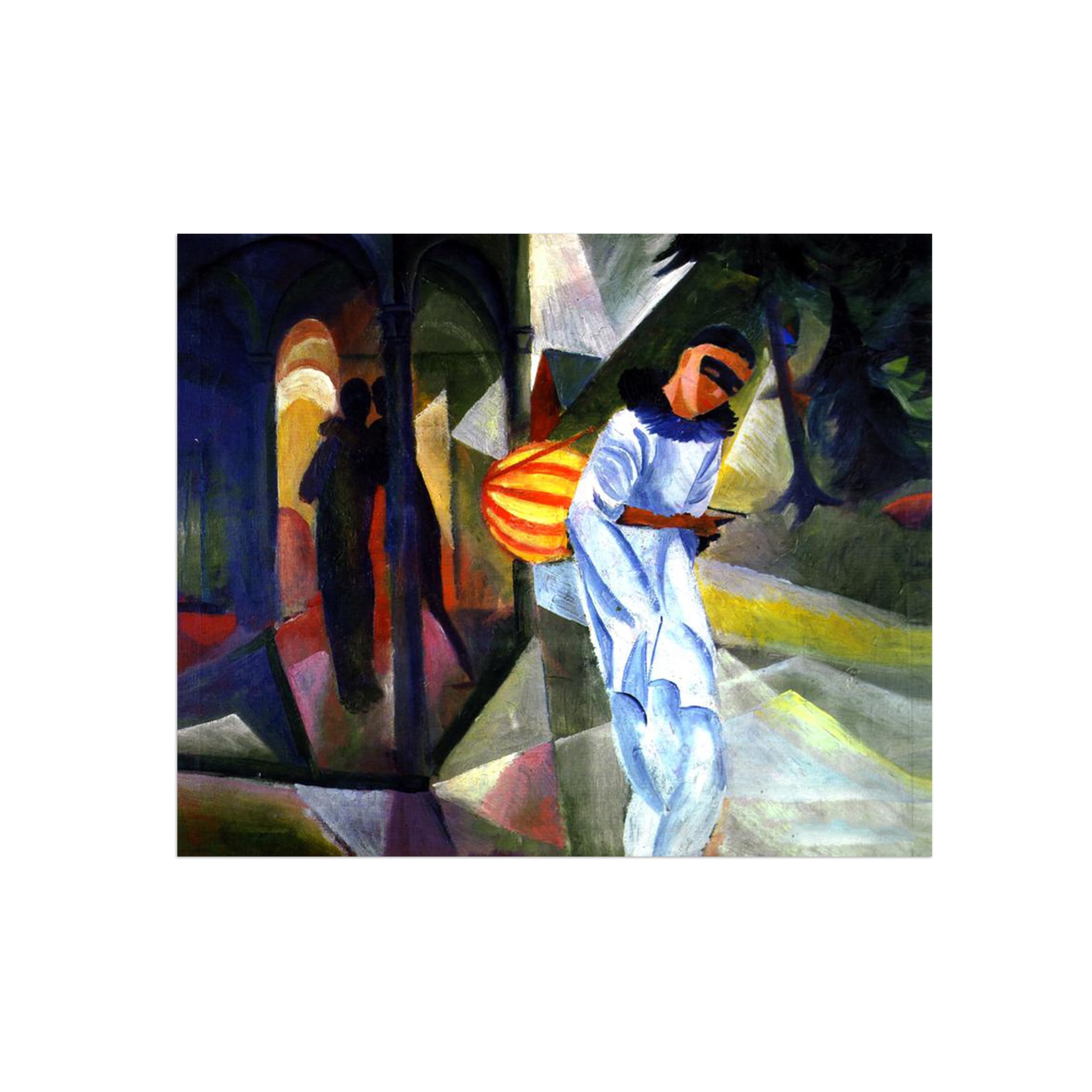 Sdyskkug Unframed August Macke Famous Wall Art For Living Room. Untitled 3. Canvas Artwork Picture. Prints Reproduction Modern Home Decor 72X60cm