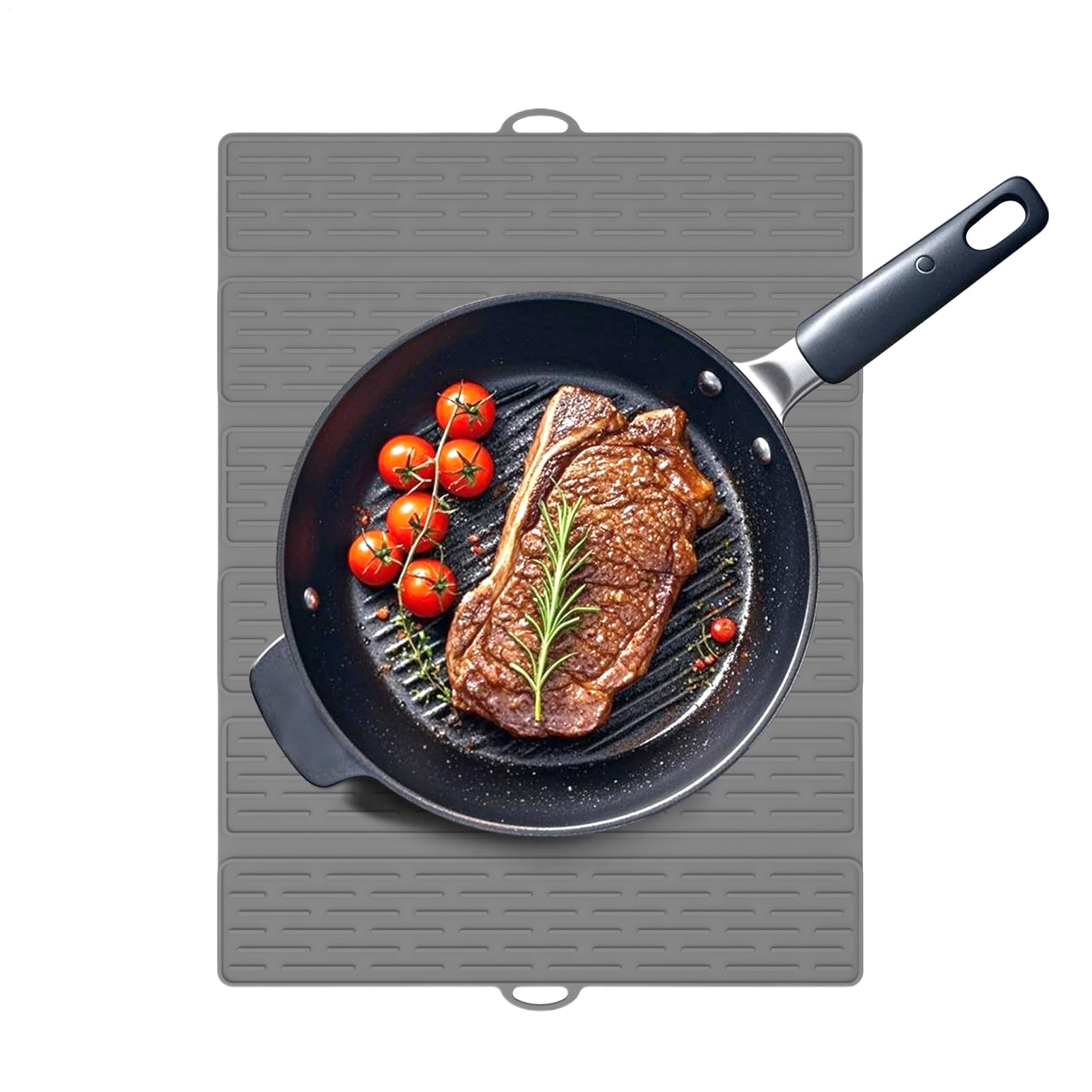 Tapis de séchage en silicone pliable grand format pour plan de travail de cuisine