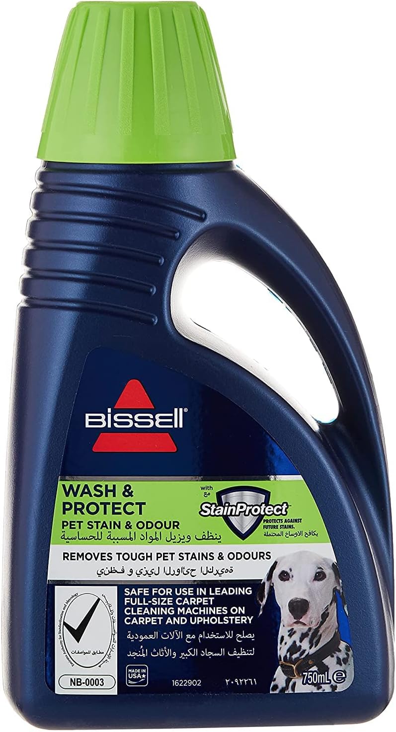 Wash & Protect Carpet Pet Stain & Odour Cleaning Formula – Eliminates Tough Pet Stains, Neutralizes Odours, Safe for Carpets & Upholstery, Fresh Scent