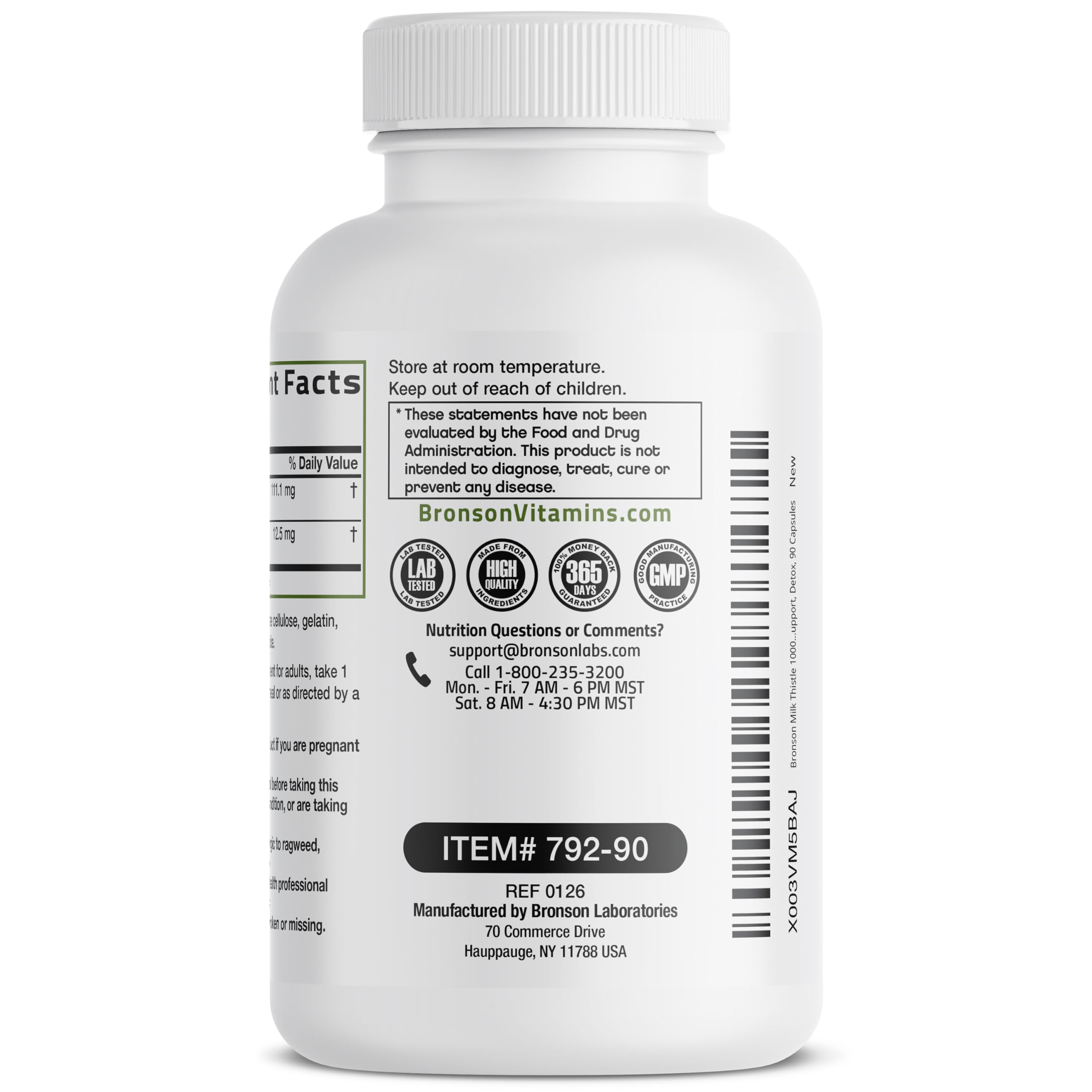 Bronson Milk Thistle Silymarin Marianum & Dandelion Extract, 90 Capsules — Amazon image 7