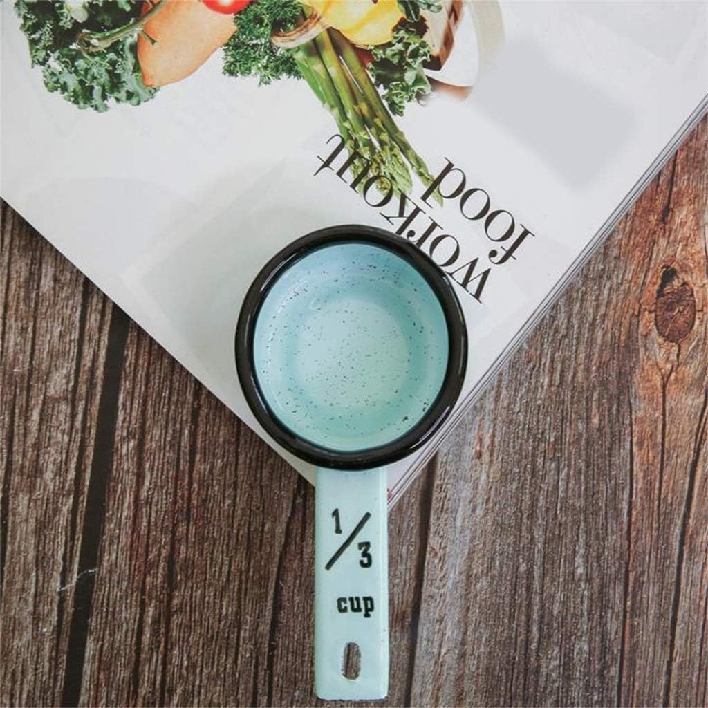 Measuring Spoon, Four-piece Set Enamel Kitchen Baking Flour Measuring Antiseptic Anti Rust Hangable