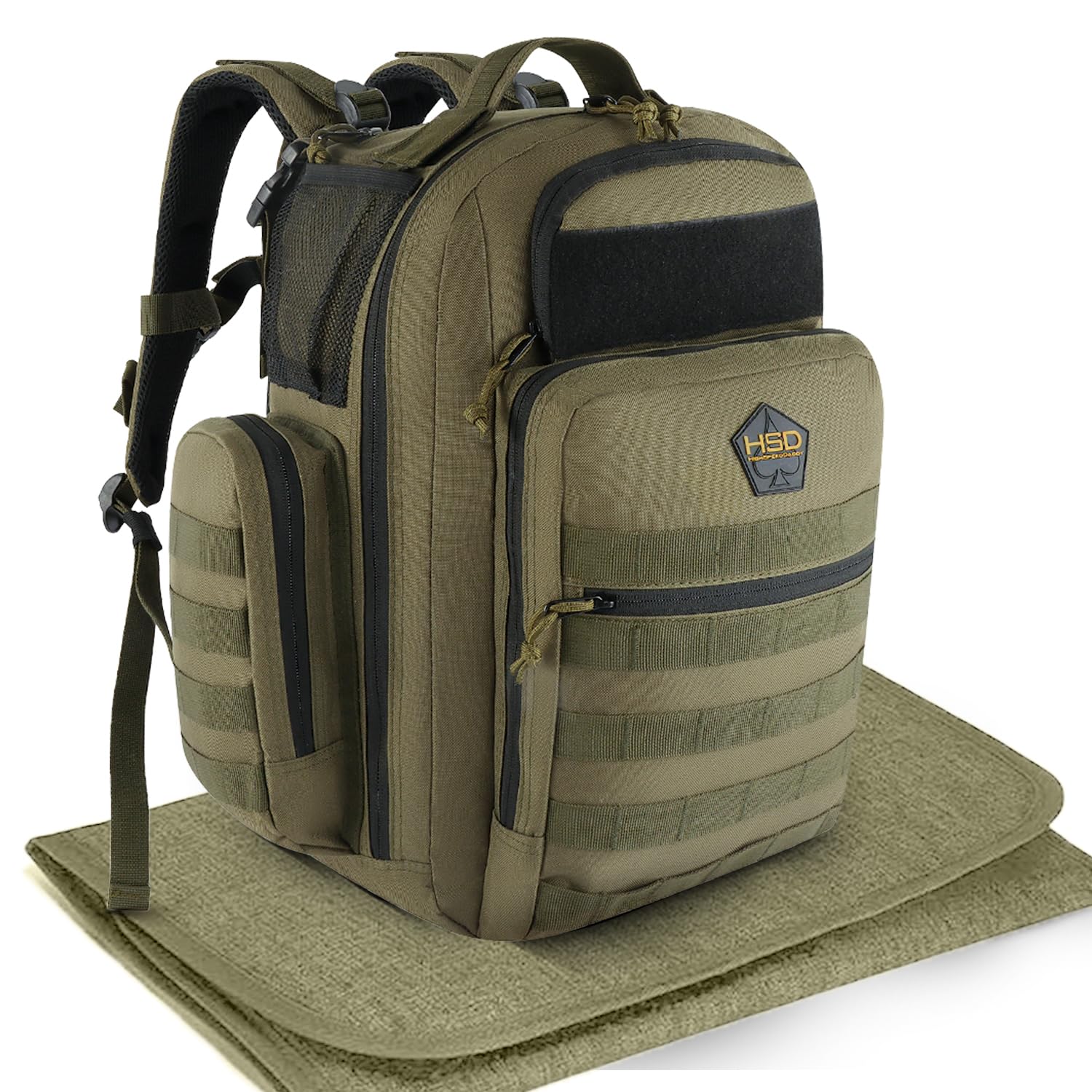 HighSpeedDaddy Ranger Green Diaper Bag Backpack, Unisex, 20-Inch