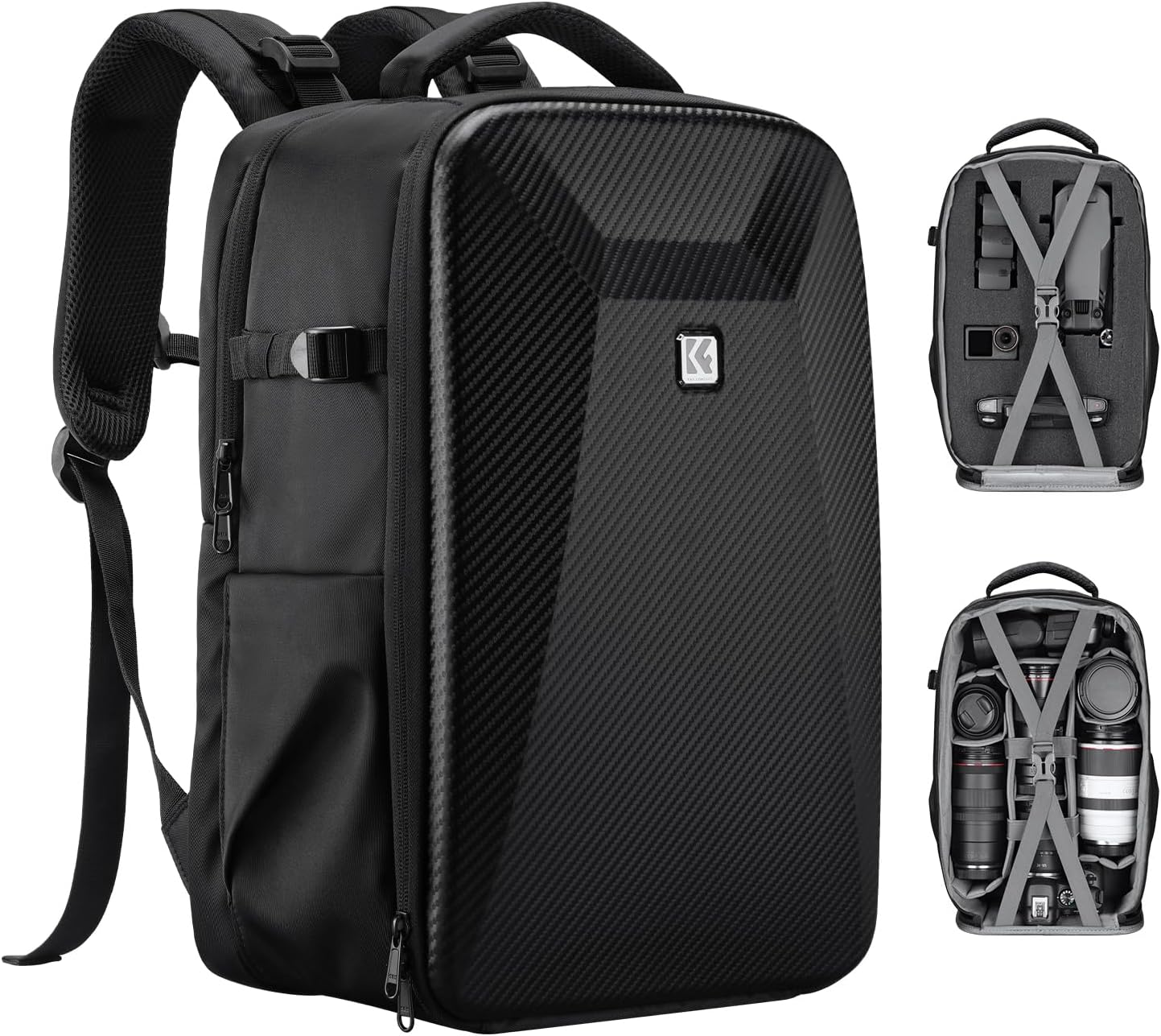K&F CONCEPT Camera Backpack Bag, Drone Backpack with Pre-Scored Foam