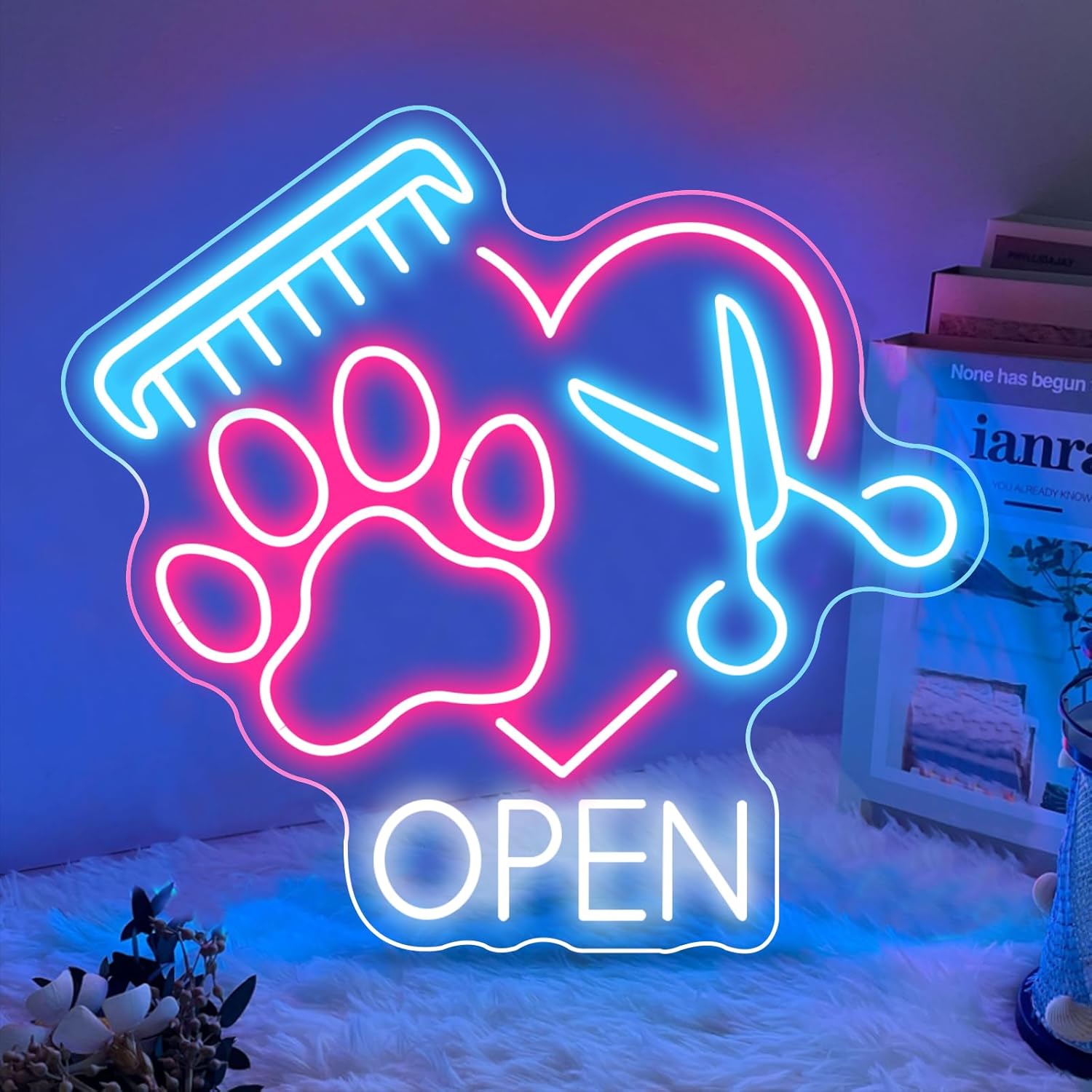 Shark Neon Sign for Wall Decor Blue Shark LED Neon Light Sign for Home Bedroom Aquarium Zoo Bar Club Pub Party Backdrop Shark Night Light