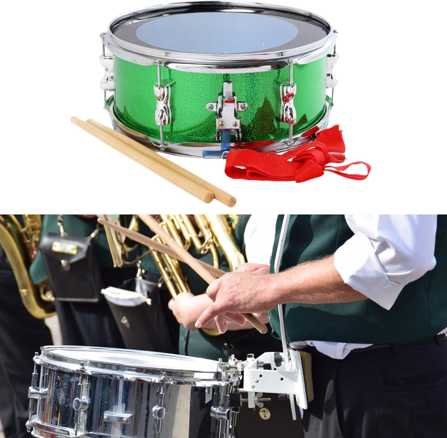 13 Inch Snare Drum with Strap for Young Musicians - Compact Portable Marching Drum for Beginners Includes Drumsticks