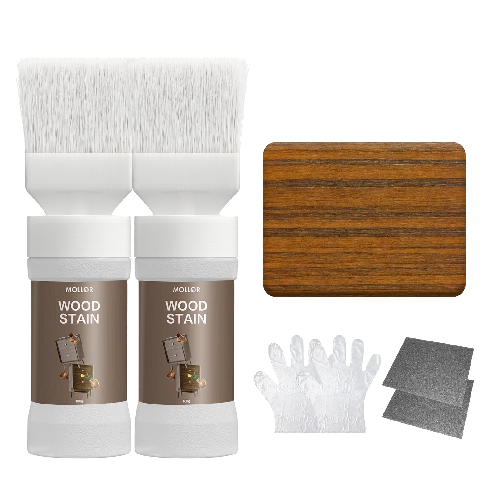 Wood Stain, Water Based Wood Stain and Sealer in One - No Priming, No Top Coat Required, Fast Drying|Low Odor|Non-Toxic, Perfect for Indoor and Outdoor Furniture 300G (Teak)