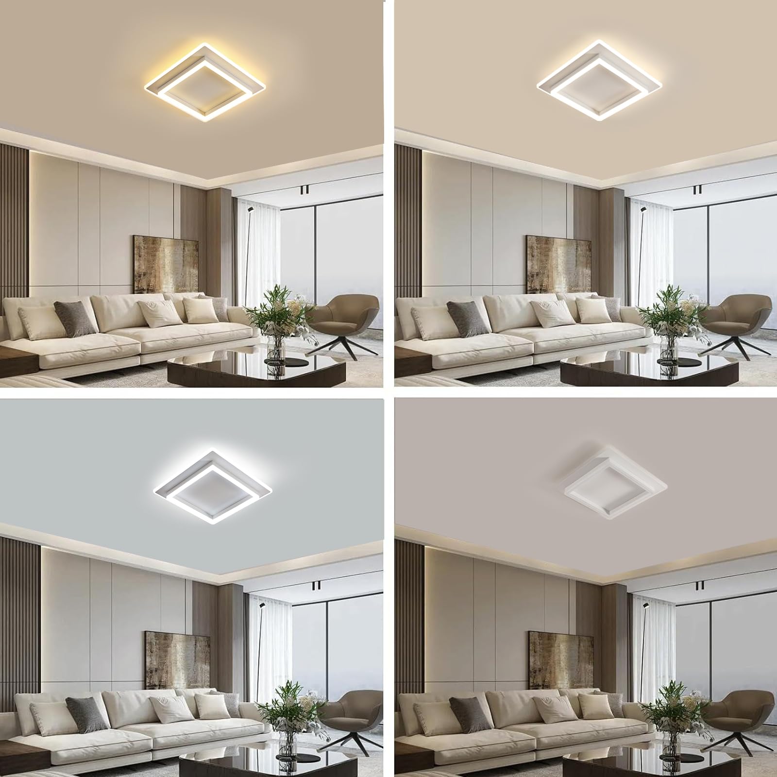 Comely 41W Lampara de Techo LED con Mando Distáncia, Plafon Techo Regulable