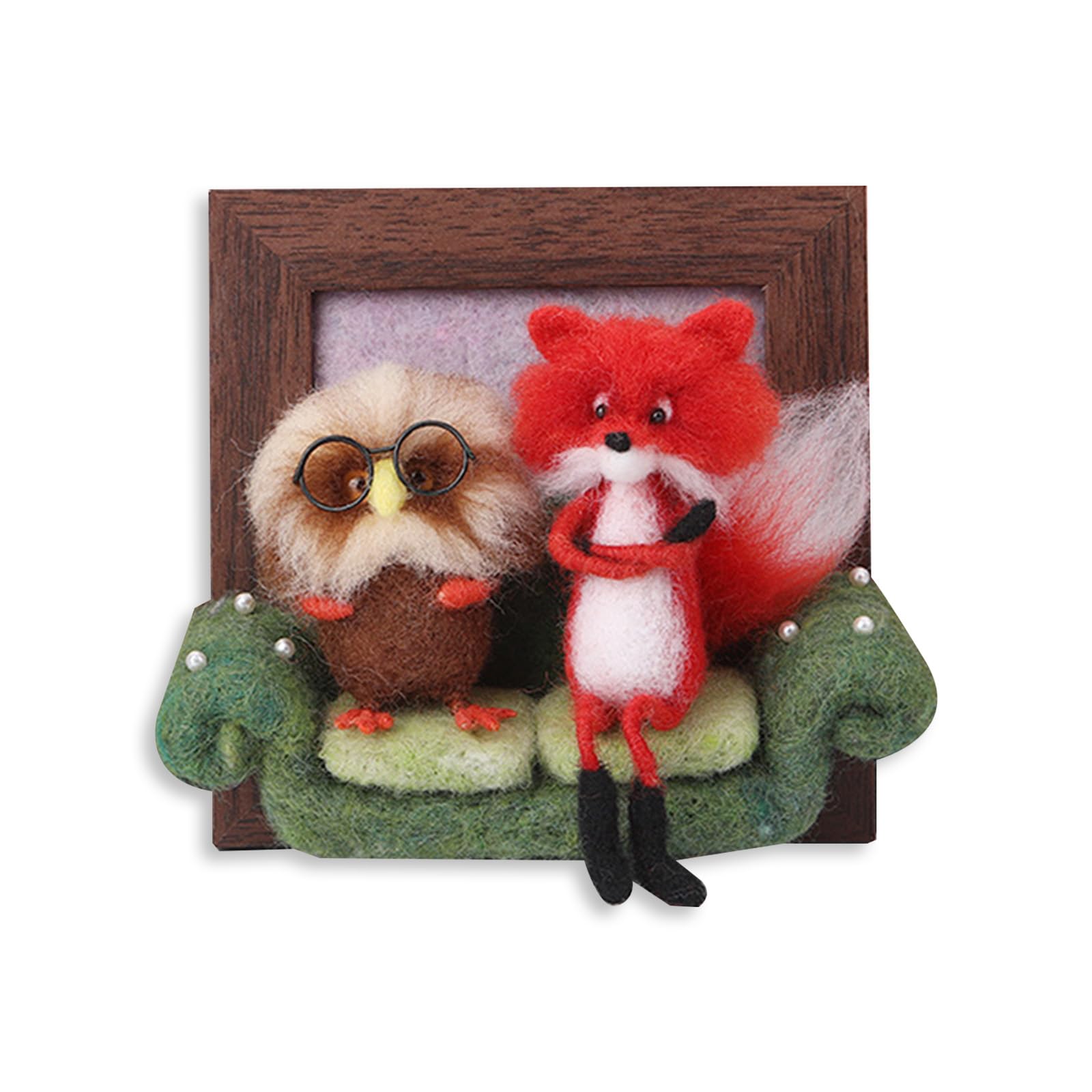 Jazuaiao Needle Felting Kits Lovely Animal Frame Felting Needle Set Starter Kits for Desktop Decoration Set