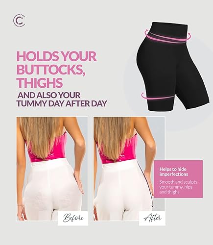 Miniatura 4 de CURVEEZ Pantalones cortos de compresión para mujer, Faja para mujer, compresión moderada