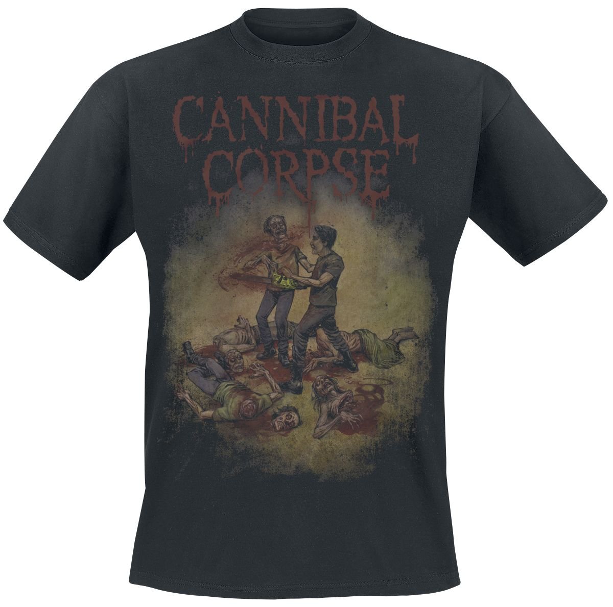 Cannibal Corpse Camiseta de Motosierra, Color Negro