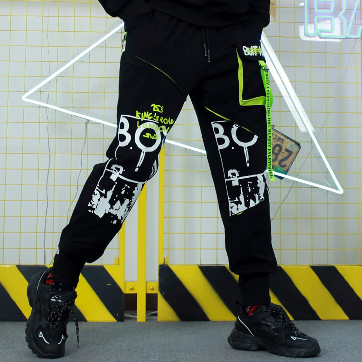 XYXIONGMAO Men's Tactical Cargo Pants Casual Streetwear Techwear Sweatpants Black Hip Hop Joggers Pants for Men - Image 4