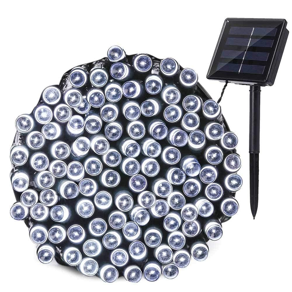 HULX Solar Christmas Fairy Lights, 7M 50LED Solar Outdoor String Lights Solar Tree String Lights Waterproof for Garden Window (White)