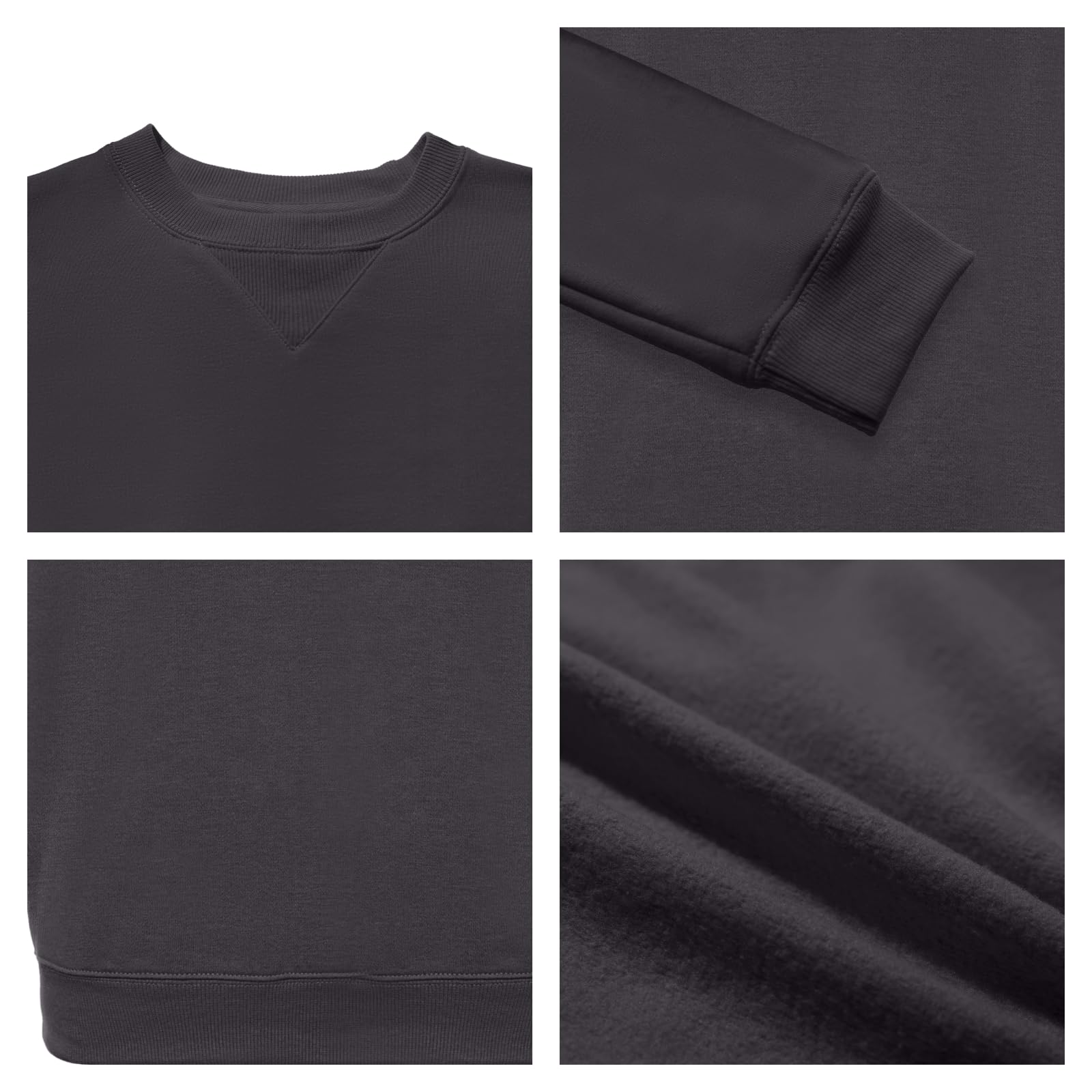 WORK IDEA Men's Round Neck Sweatshirt, Workwear, Basic Pullover for Men - 5