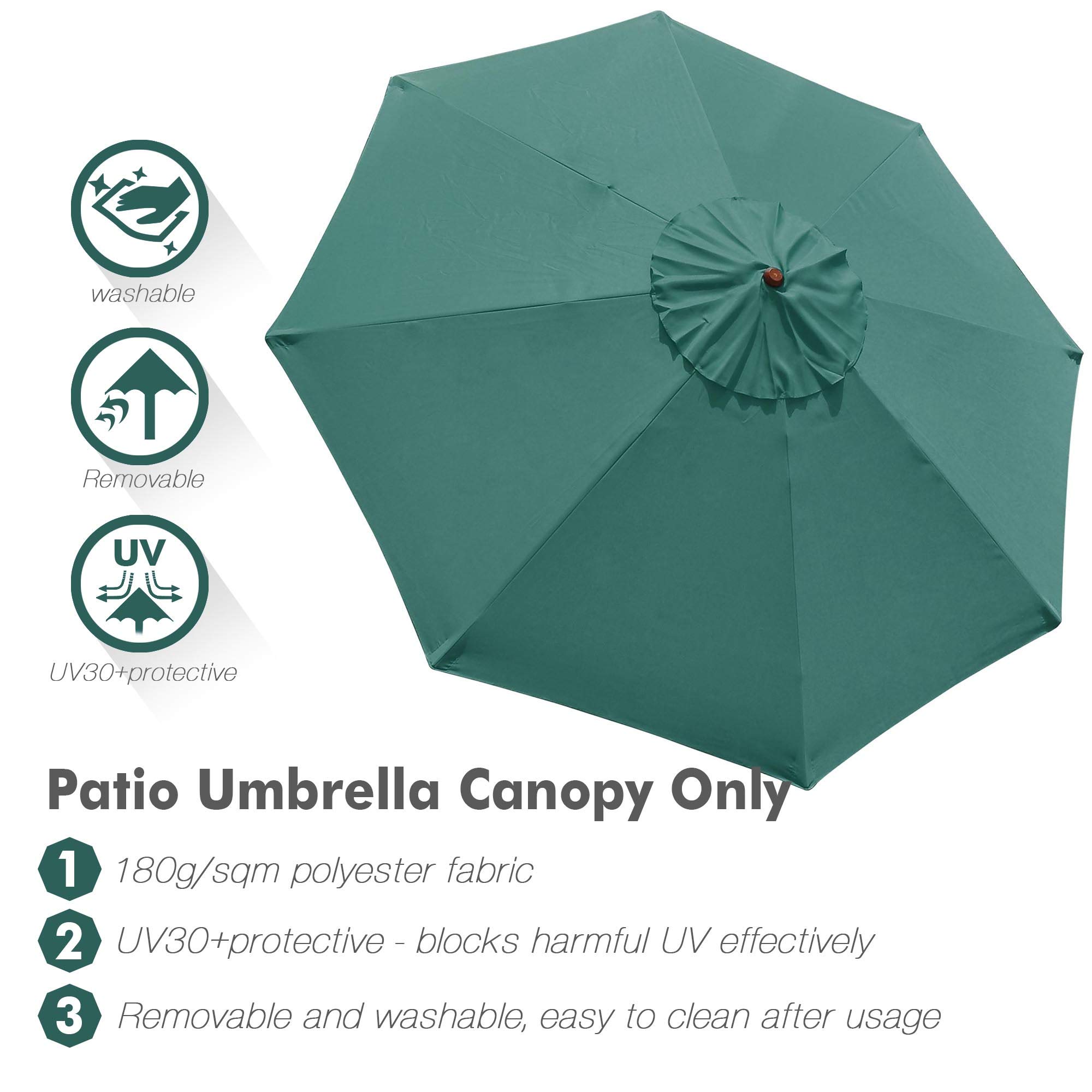 Amazon Com Yescom 10 Umbrella Replacement Cover Top 8 Rib Deck Outdoor Canopy Garden Beach Patio Pool Color Optional Garden Outdoor