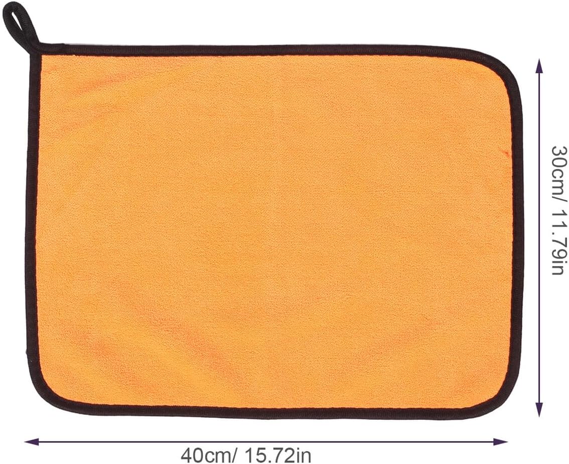 Cabilock 6pcs Double-Sided Coral Microfiber Car Care Cloths 30x40cm Highly Absorbent Thickened Wash Cloths for Car Maintenance Home Use and Fishing