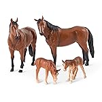 Terra by Battat - Realistic Horse Toys - 4 Pieces Plastic Animal Figurines - Farm Playset for Kids - Educational Animal Family Set - Horse Gift & Party Favors for Boys & Girls 3+ Years