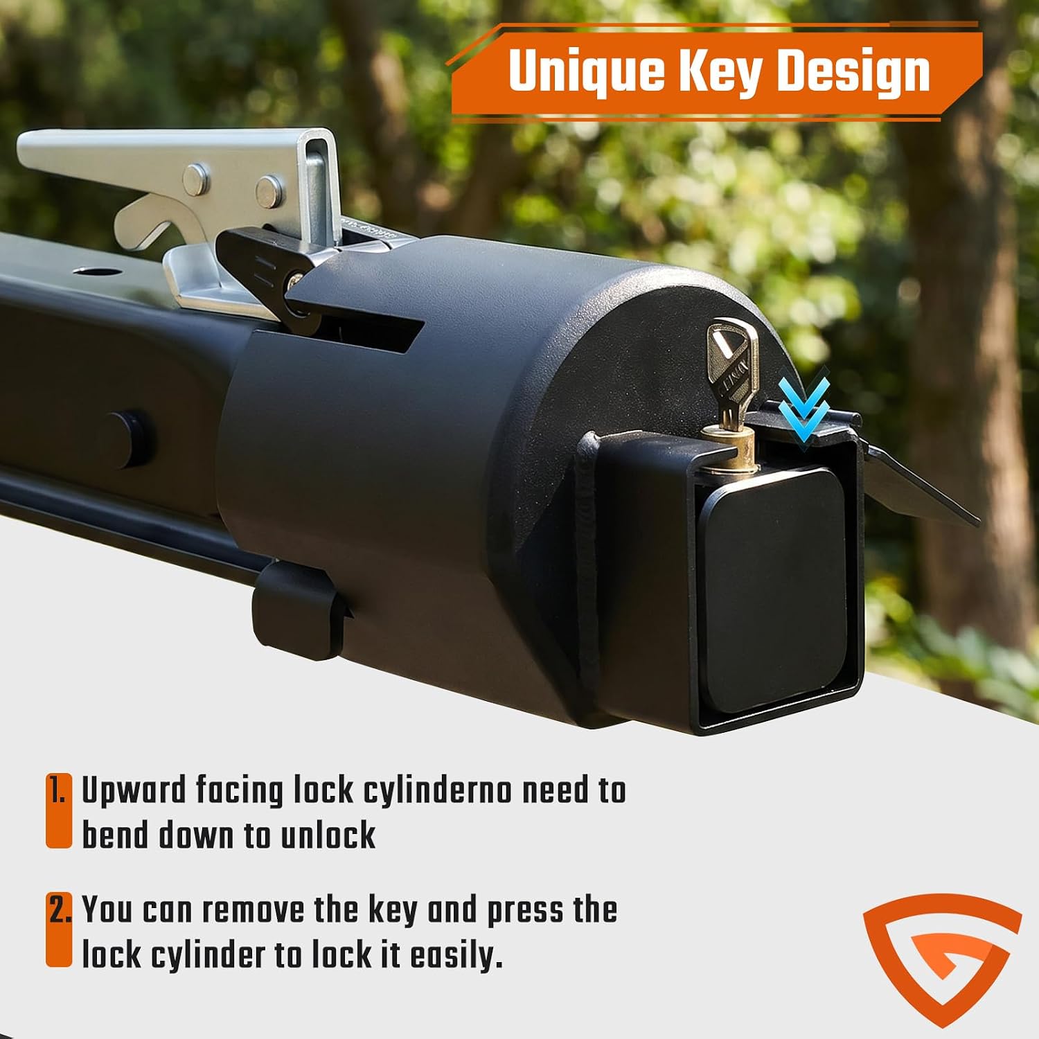 Trailer Hitch Coupler Lock, Heavy Duty Solid Steel Trailer Tongue Lock, Universal Fit for 2" and 2-5/16" Couplers, Anti-Theft Tow Lock for RV, Boat, Cargo, Camper & Utility Trailers