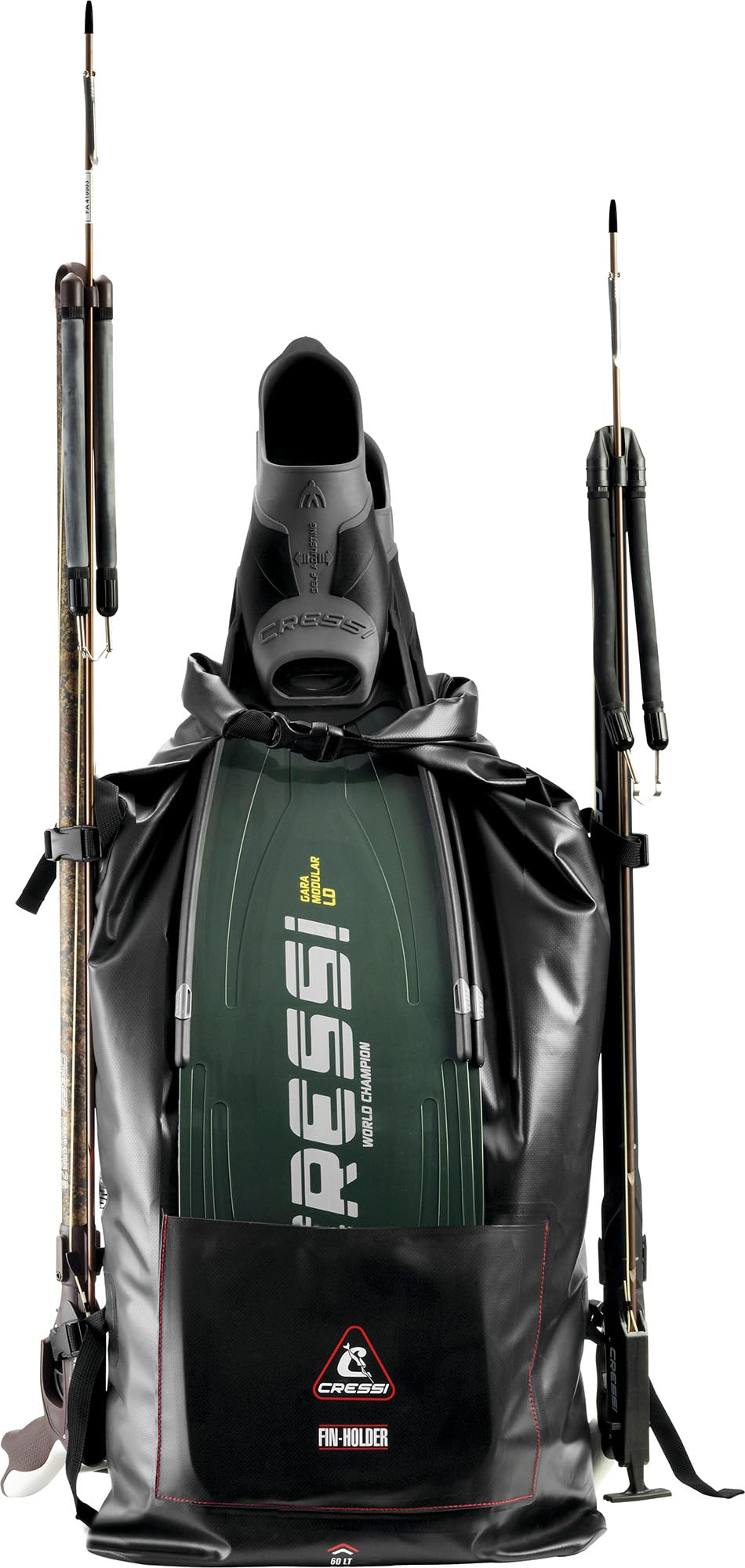 CRESSI od 1946 - Dry Gara Plecak Wodoodporny 60L z PVC Tarpaulin Dry Bag do Sprzętu Nurkowego z Uchwytem na Harpuny do Apnea Kajaka Wędkarstwa i Sportów Wodnych
