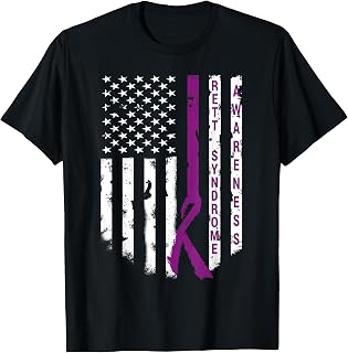 Rett Syndrome Awareness Shirt American Flag RTT Support Tee T-Shirt