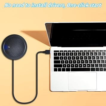 USB Microphone,Desktop Computer Mic, USB Conference Microphone with Mute Key, Plug & Play 360°Omnidirectional Condenser PC Laptop Mics,for Online Calls/Class/Recording Video (Not a Speaker)