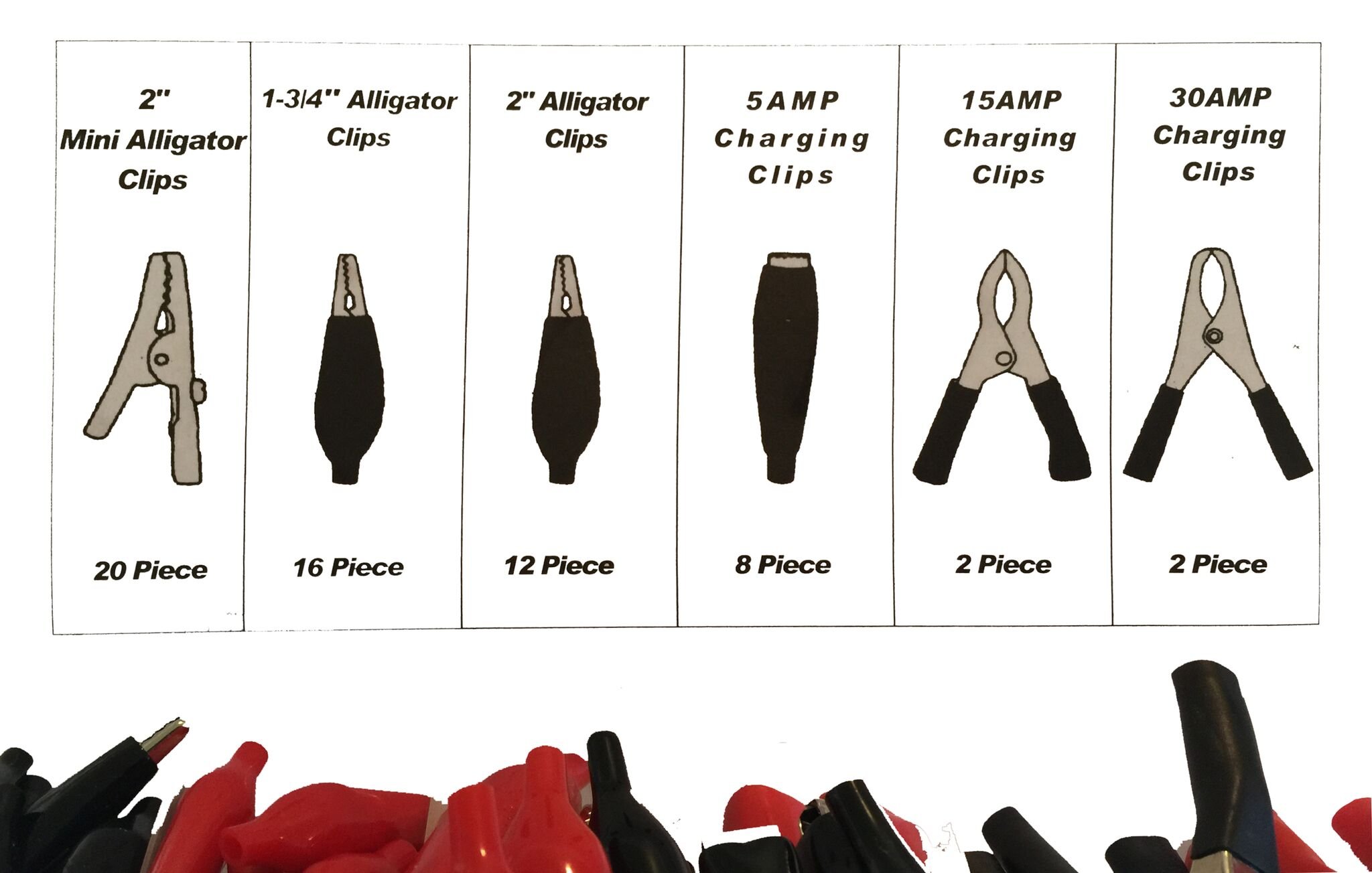 Common Electrical Clips Metal Clips Mini Alligator Clip Set (60 Piece Set)