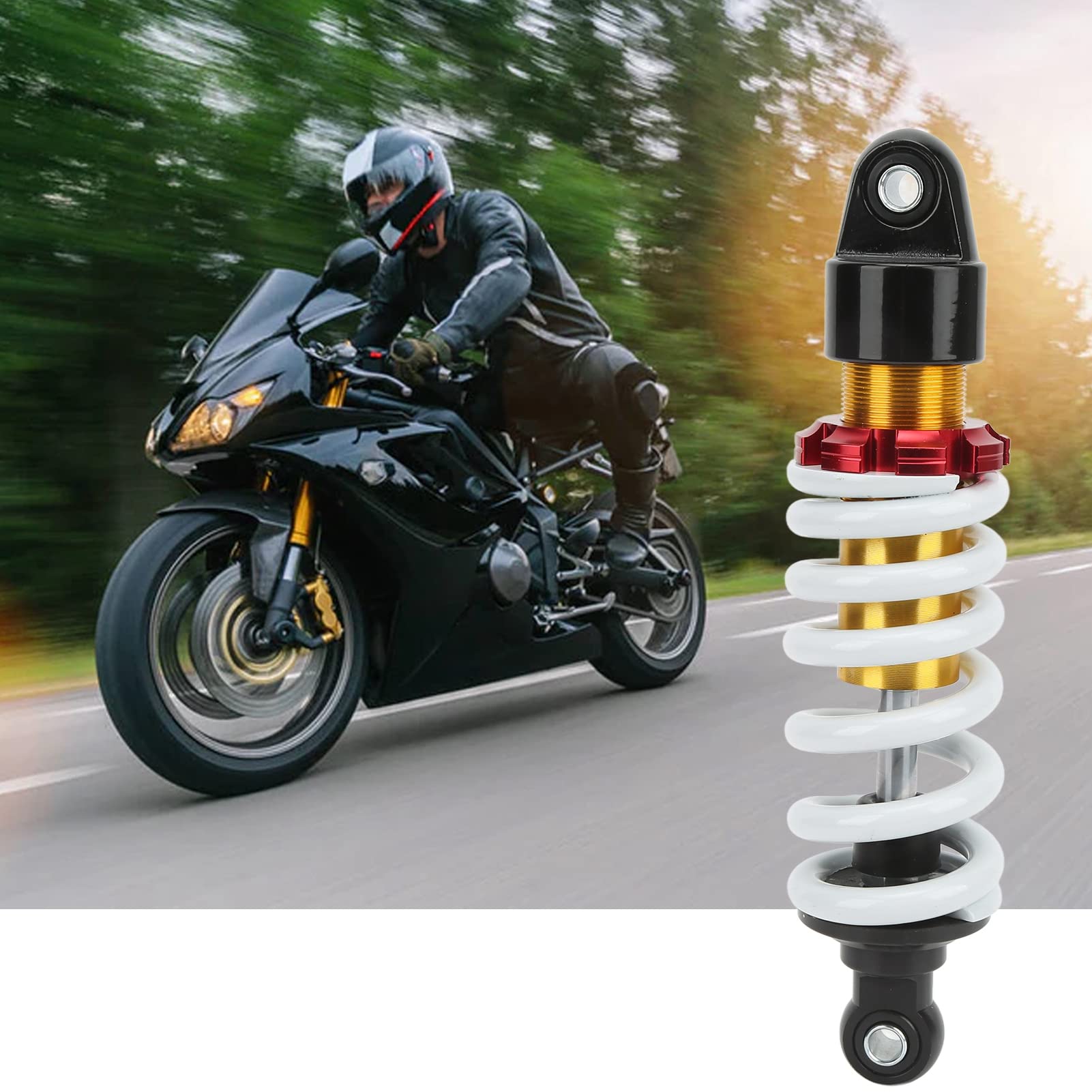 260mm Amortisseurs de Moto Suspension Arrière, Universel Amortisseur en Acier Aluminium, Ressort Hélicoïdal Réglable pour Motos, VTT, Scooters