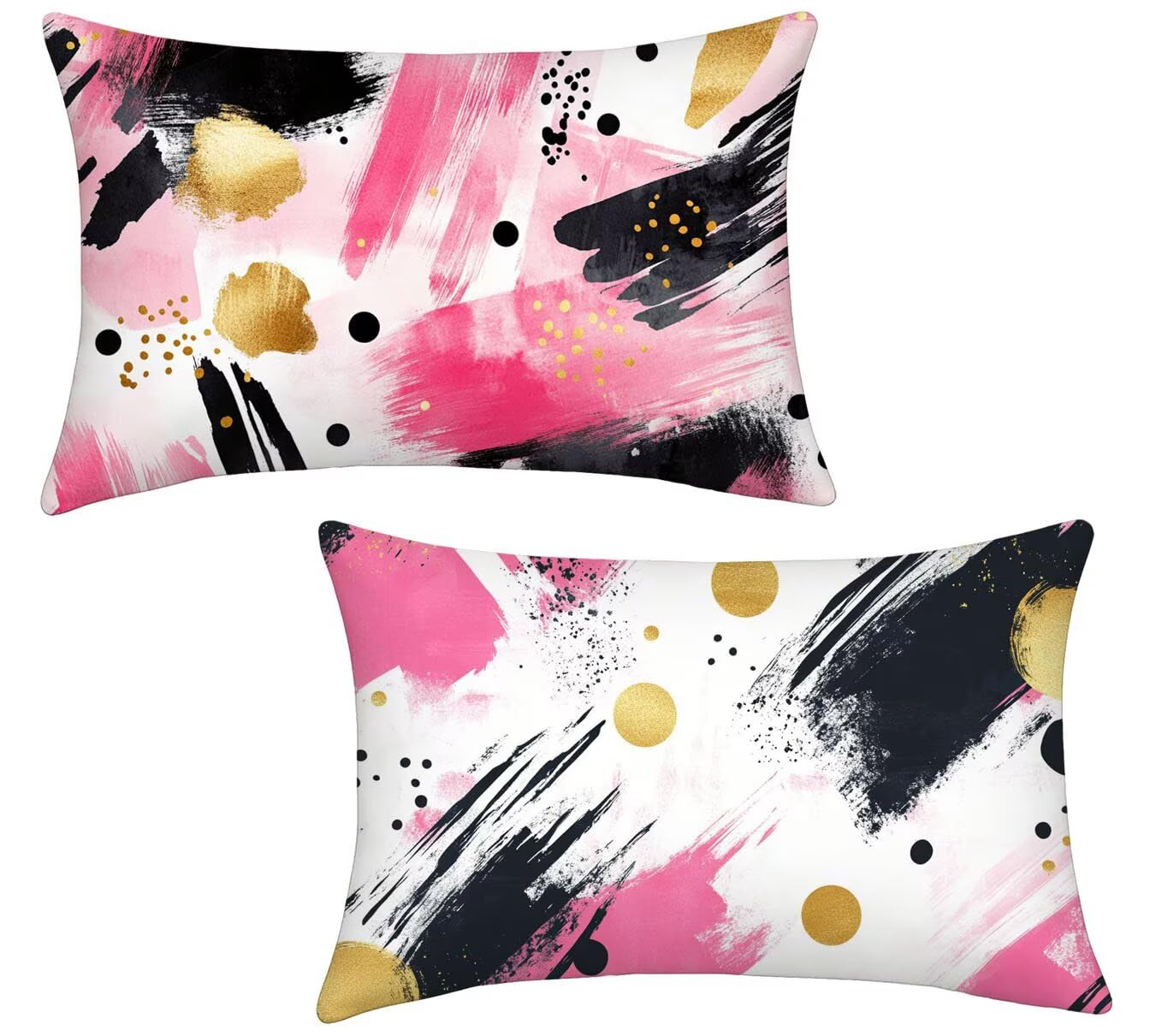 Housse coussin exterieur rose coussin canape lot de 2 taie oreiller 40x80 velours x-251