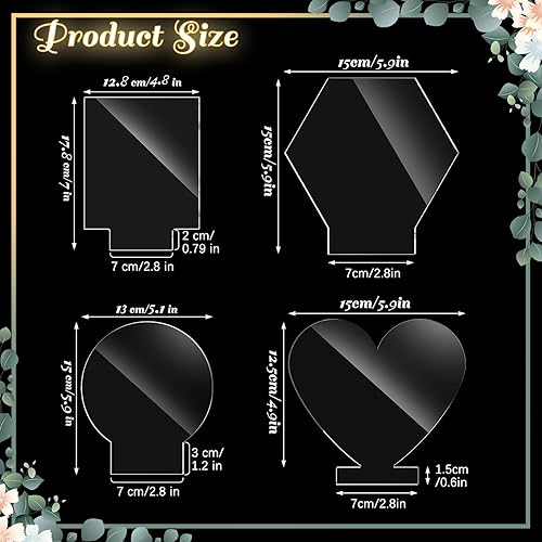Miniatura 2 de 20 piezas de acrílico en blanco de 0.079 pulgadas para base de luz, láminas de acrílico transparente fundido de plástico cuadrado y redondo, letrero