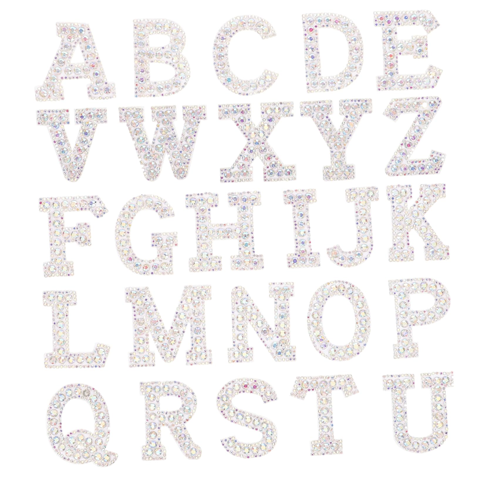 HOMSFOU Adesivi Con Lettere Diamantate A Caldo Per Lettere In Ciniglia Lettere Dell'Alfabeto Lettere Bastoncino Per Tessuto Lettere Ricamate Lettere Scintillanti Adesivi Per