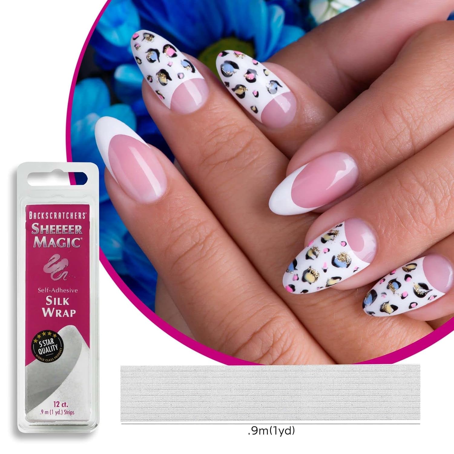 Backscratchers Sheeeer Magic Silk - 12 Yards - Repair Split or Cracked Nails - Self Adhesive Silk Wraps - DIY Nail Extension