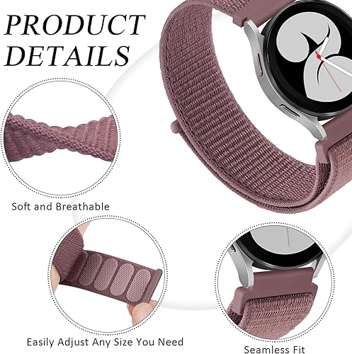 Miniatura 3 de Correas de nailon para Samsung Galaxy Watch 6 Band 1.575 in 1.732 in, Galaxy Watch 6 Classic Band 1.693 in 1.850 in, 0.787 in, correa de repuesto