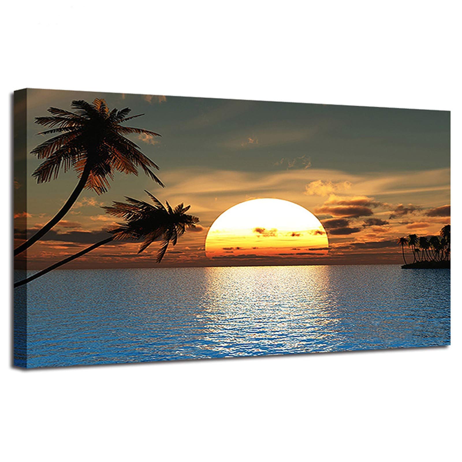 DIY 5D Diamond painting large size full drill Paisaje marino al atardecer Cristal Rhinestone pintura de diamantes bordado por números kits punto de cruz decor artística para pared Round drill,70x140cm