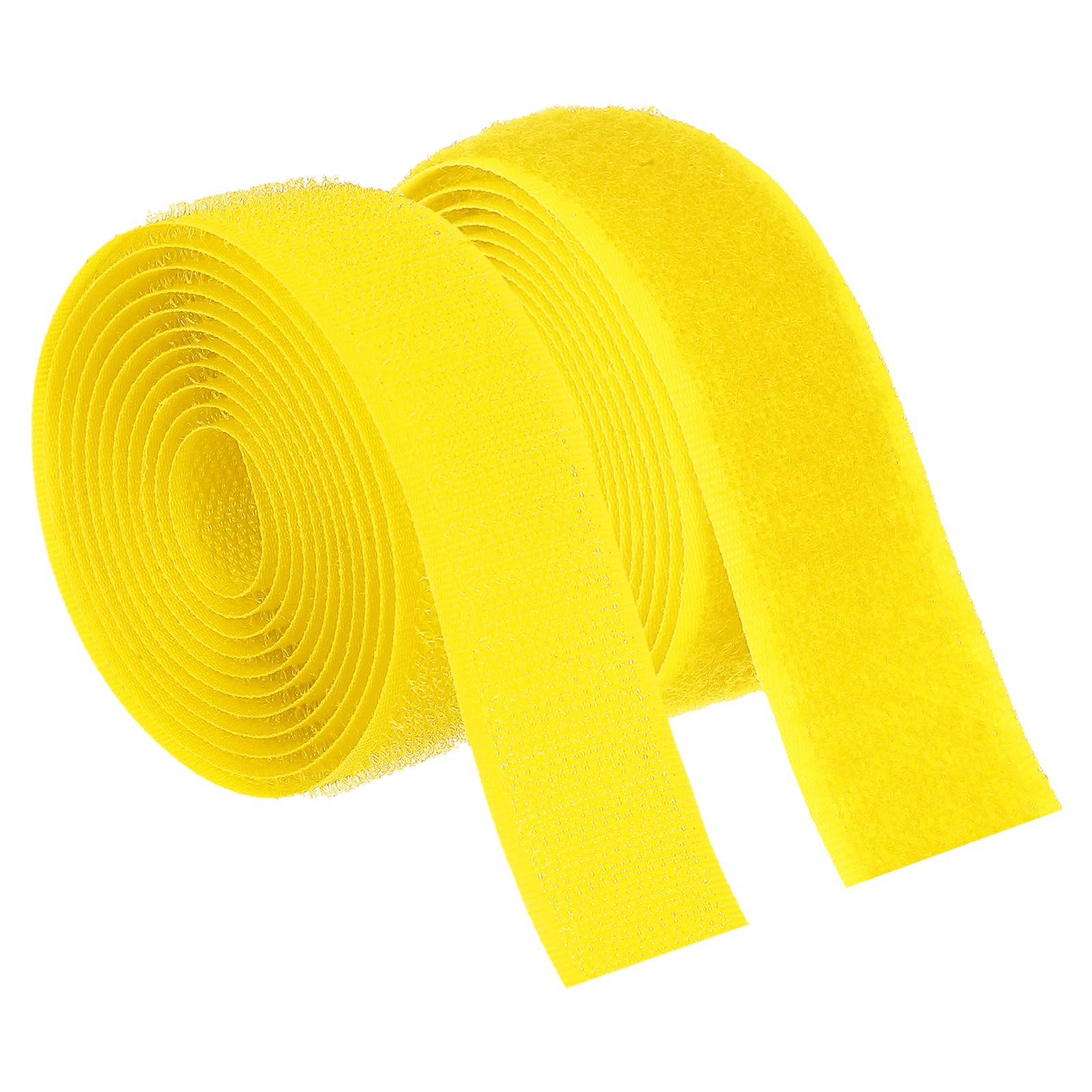 PATIKIL 1.5 Yard Sew on Hook and Loop Strips, 1 Inch(25mm) Width Non-Adhesive Back Nylon Fabric Tape Strong Grip Fastener Strips Interlocking Tape for DIY Craft Sewing, Yellow