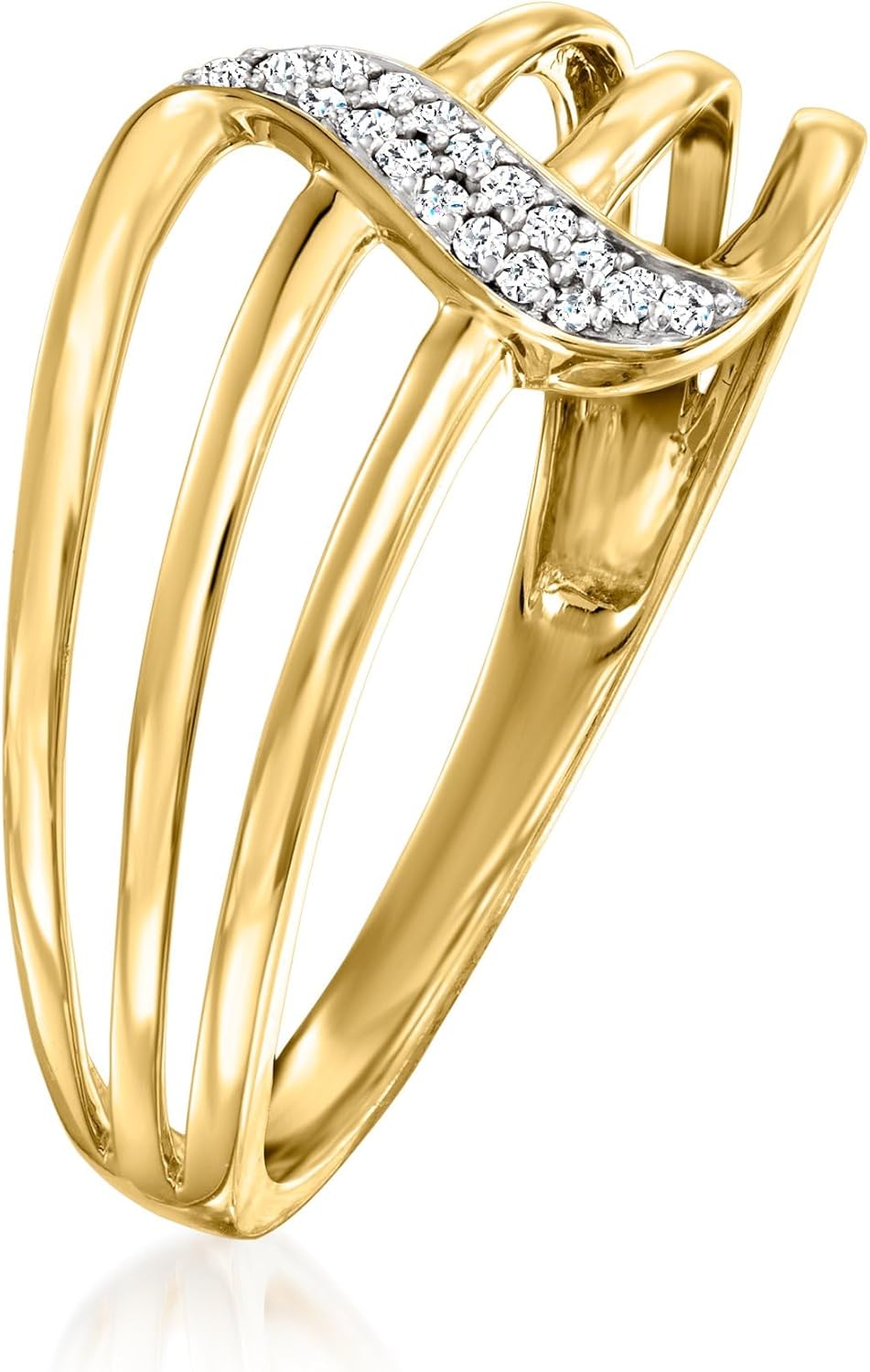 Ross-Simons Diamond-Accented Swirl Ring in 14kt Yellow Gold - Image 3