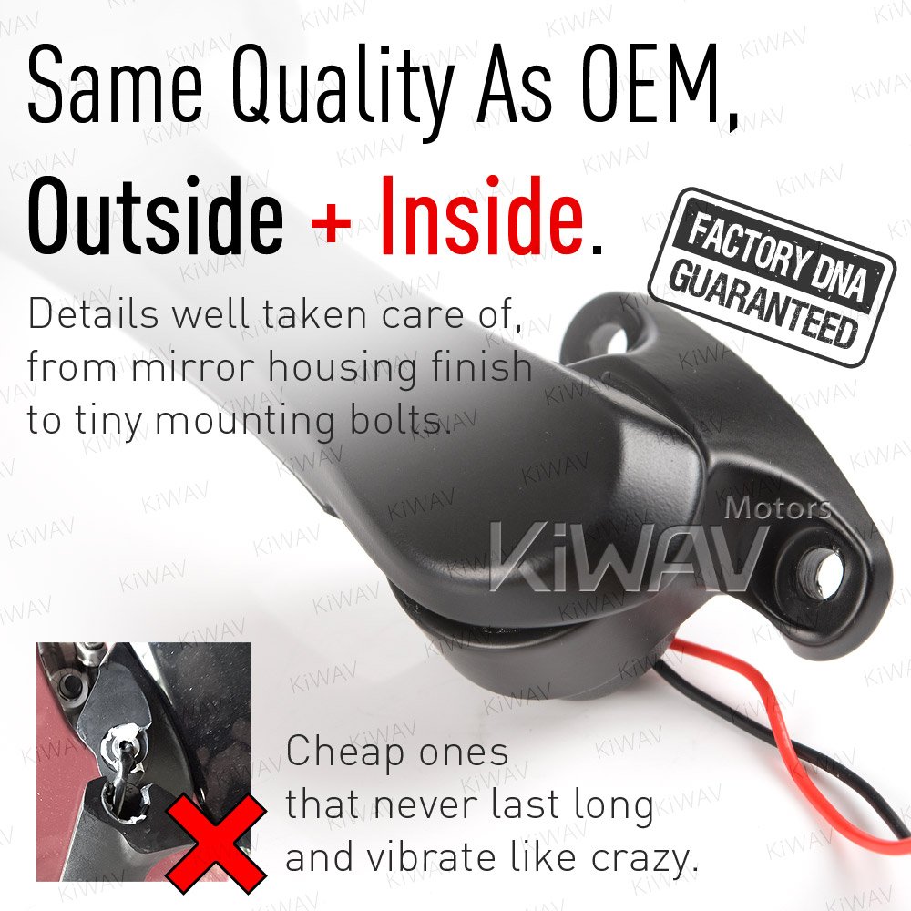 Amazon.com: KiWAV Motorcycle OEM Spec Mirrors Black FK-988