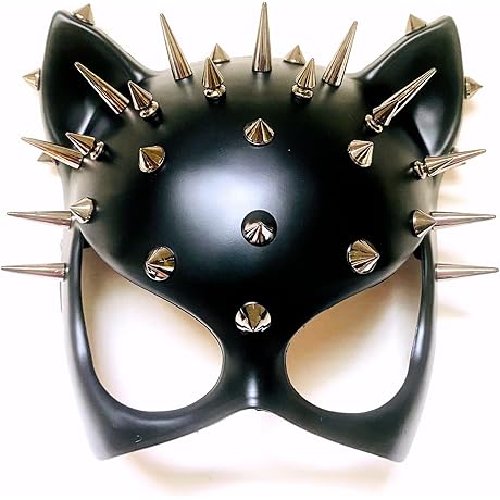 Spooky Spiked Cat Mask for Masquerade Nights