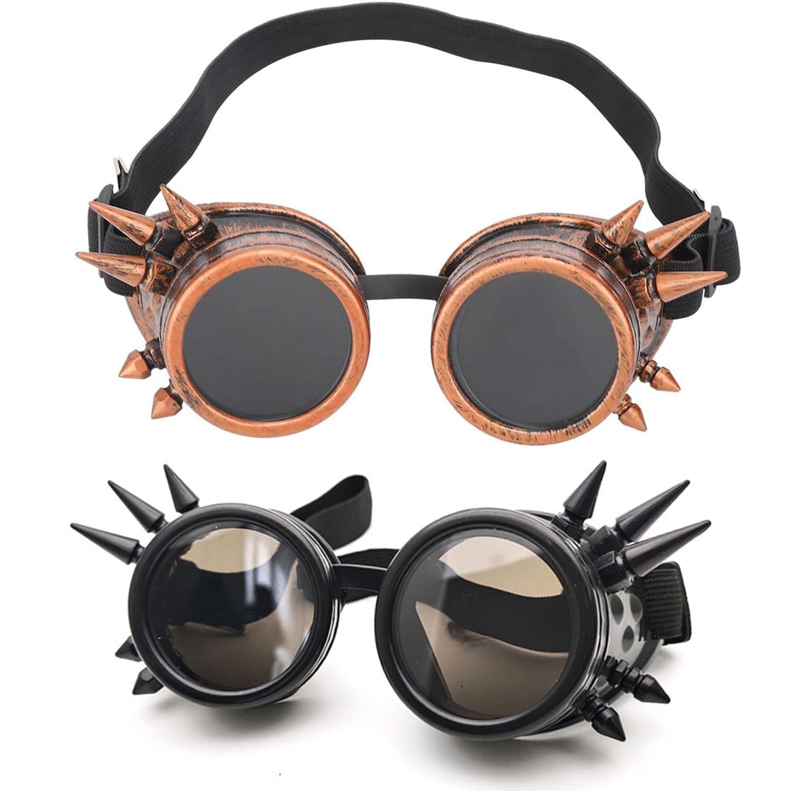 2pcs Steampunk Goggles Cyber Glasses with Rivet Gothic Halloween Cosplay