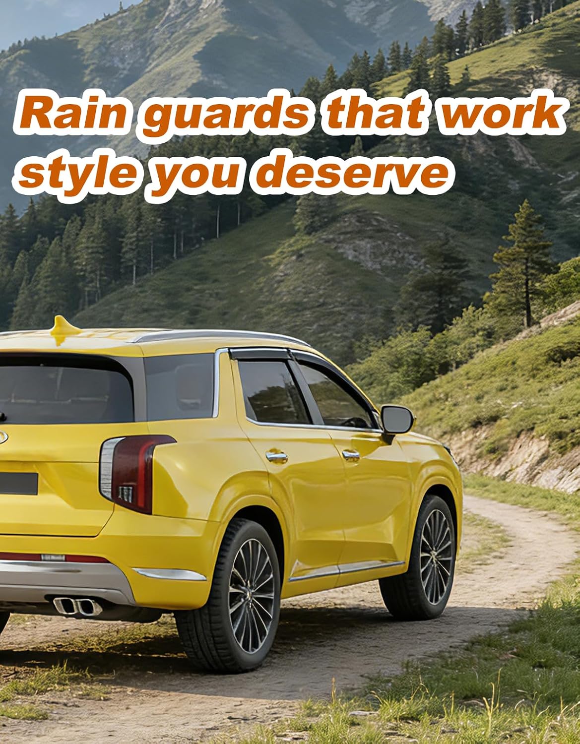 Extra-Thick Window Rain Guards Fit for Hyundai Palisade 2020-2025 SE SEL XRT Rain Guards Tape-on Side Window Deflectors Visors Vent Visors Vent Shades Car Accessories