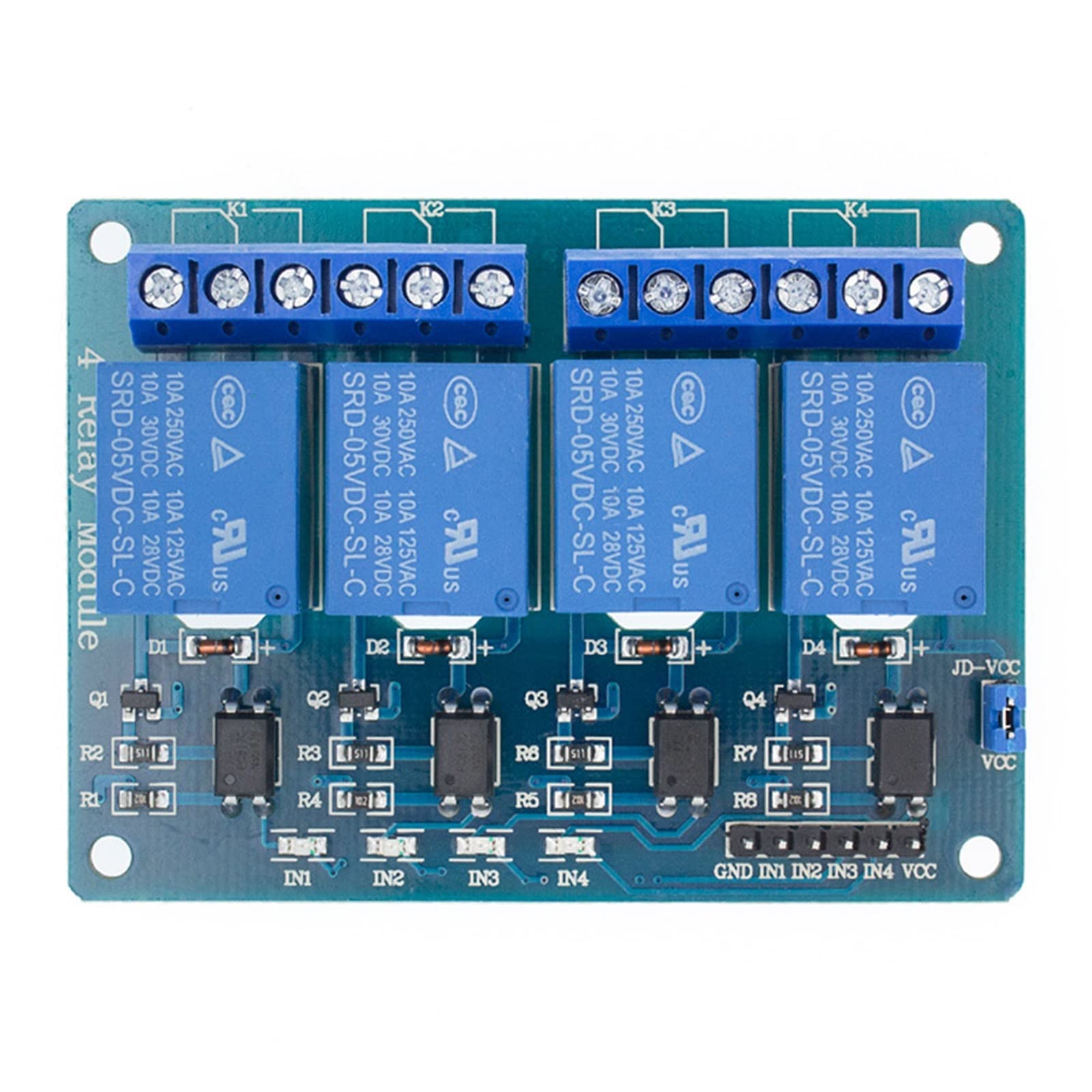 Módulo de relé 5v 1 2 4 8 canales con salida optoacoplador X Way 1CH 2CH 4CH 8CH Uds(4ch)
