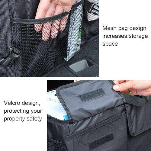 Miniatura 4 de Mandark Organizador de maletero de automóvil, caja de almacenamiento plegable con múltiples compartimentos, impermeable, ajustable, accesorios de