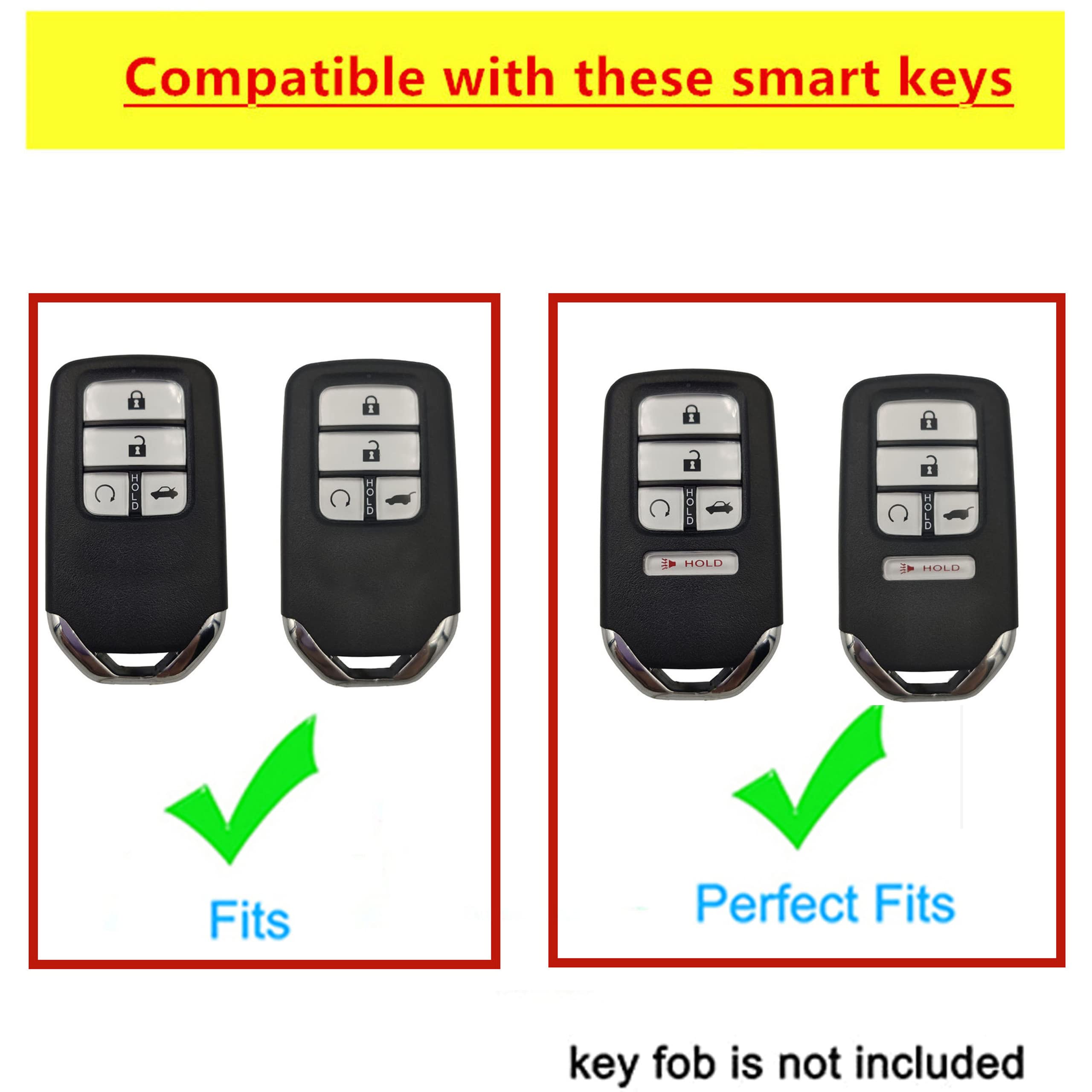 QIXIUBIA TPU Key Fob Cover For Honda Accord Civic CR-V Pilot - 4-Button Smart Key Shell