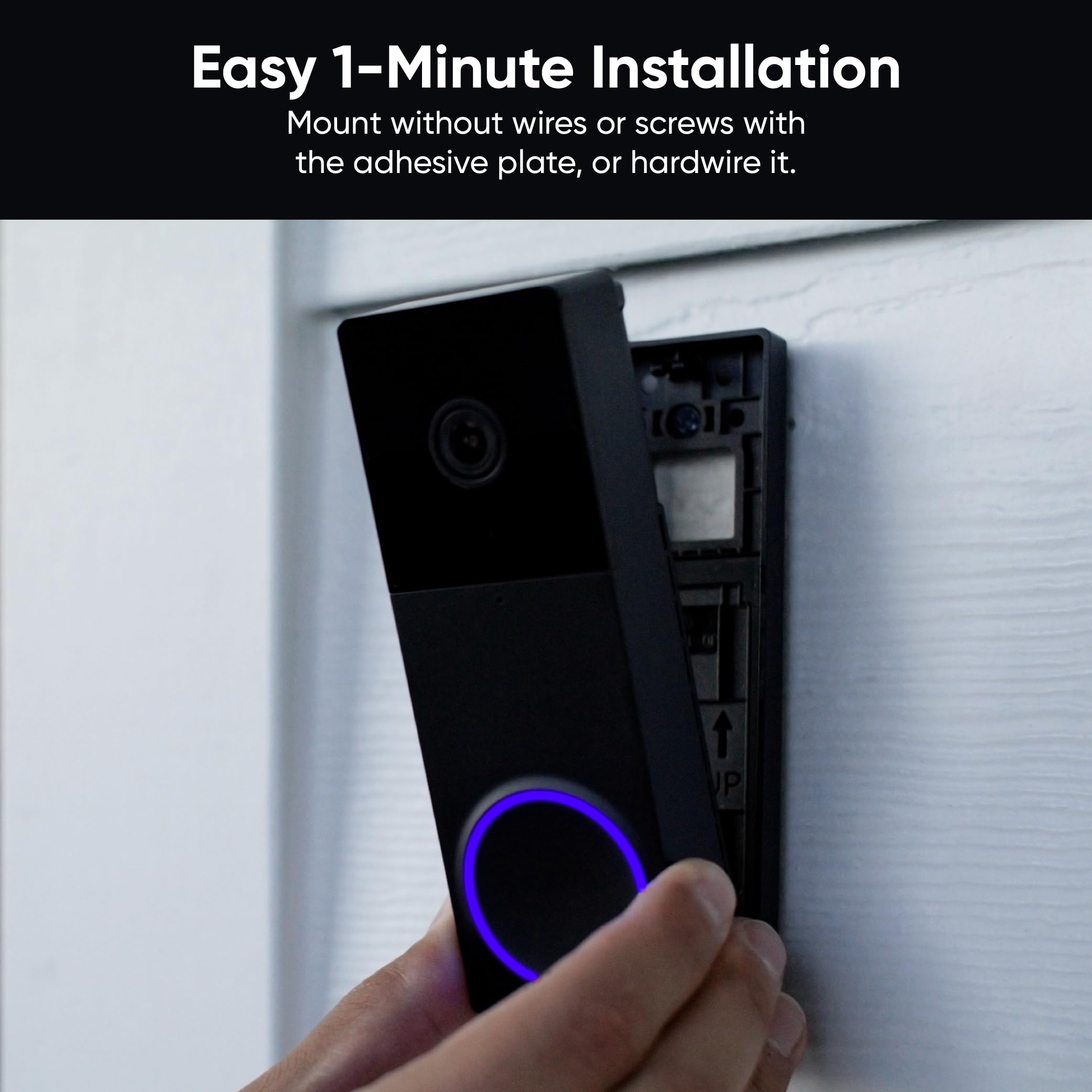 WYZE Wireless Duo Cam Video Doorbell (Chime Included), Battery Powered, 2K Full HD Video, 2 Cameras (People and Package), 2-Way Audio, Color Night Vision: Black