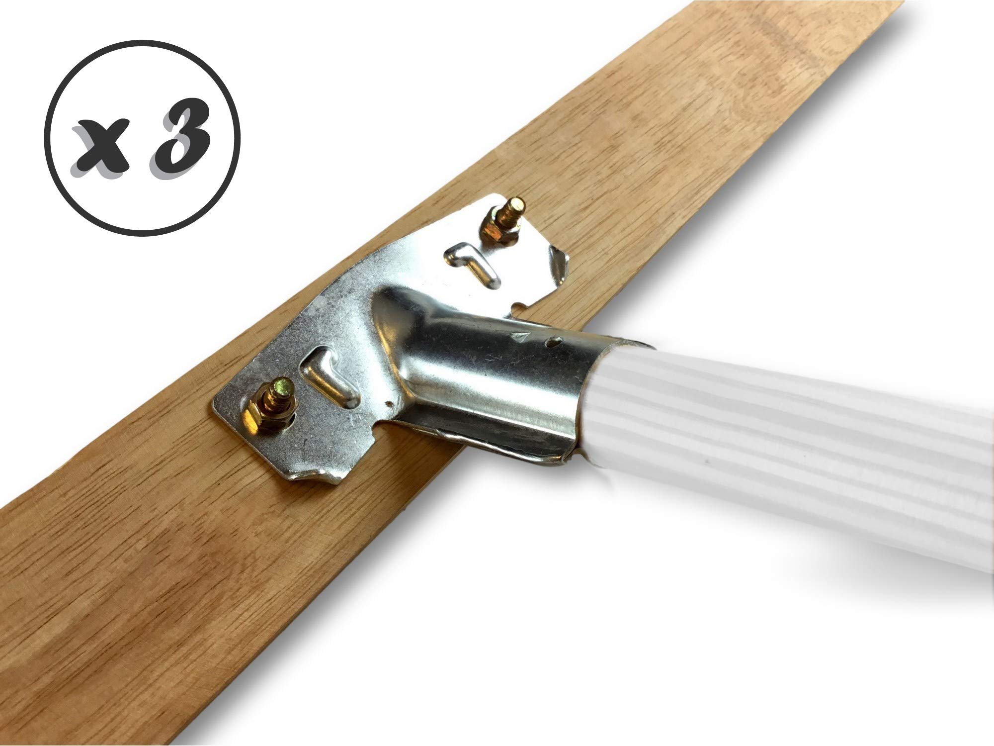 Miotła warsztatowa typu kantonier | Zestaw 3 | Track Outdoor | Długość 100 cm | Wypełnienie naturalnej szczotki z włókna kokosowego | Drewniana podeszwa | Metalowe tulejki Ø 28 mm | Bez uchwytu | Kibros 2090x3