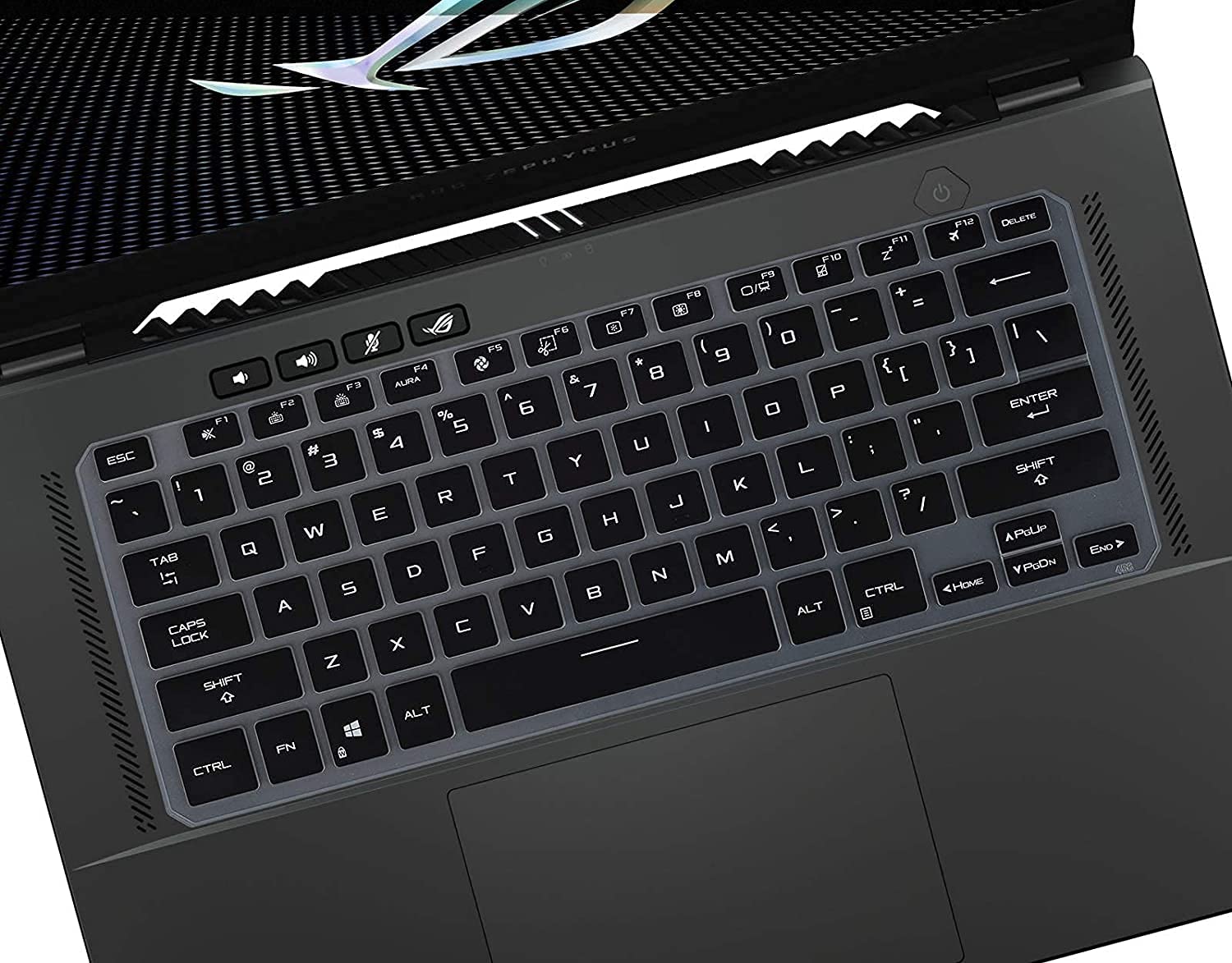 iFyx Silicone Keyboard Protector Skin Cover for 15.6" ASUS ROG Zephyrus G15 GA503 M16 GU603 16" Flow X13 GV301 13.4" Gaming Laptop (Black)-image-4