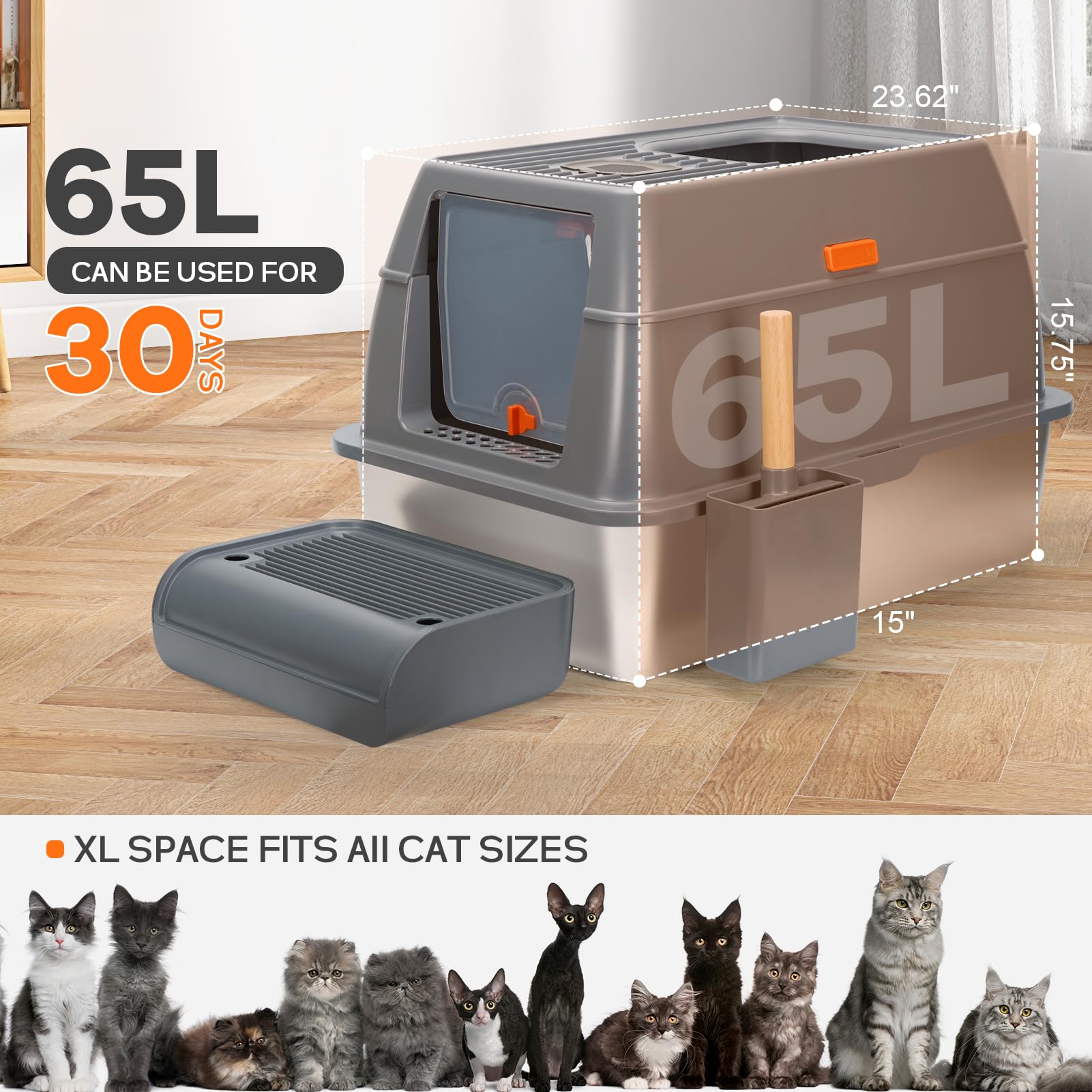 Edelstahl-Katzentoilette Mit Deckel – Extra Tief, Geruchsresistent & Leicht Zu Reinigen